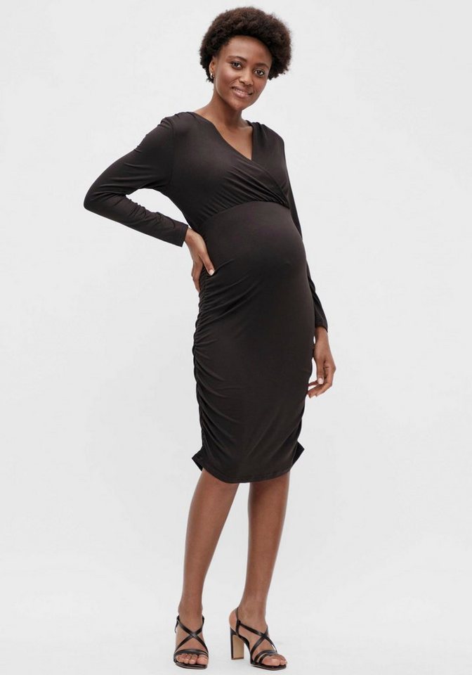 Mamalicious Jerseykleid MLPILAR TESS LS JRS ABK DRESS, Seitlich gerafft mit  viel Platz für den Babybauch