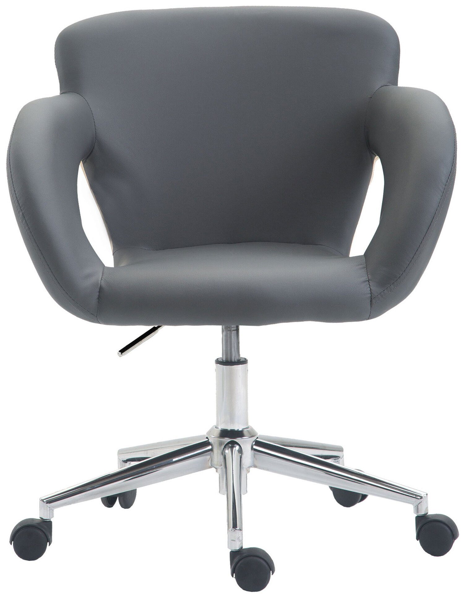 - Drehstuhl, Sitzfläche: Eddy Bürostuhl Chefsessel, mit und 360° - grau höhenverstellbar Gestell: XXL), Bürostuhl Metall TPFLiving (Schreibtischstuhl, chrom drehbar Kunstleder bequemer Rückenlehne