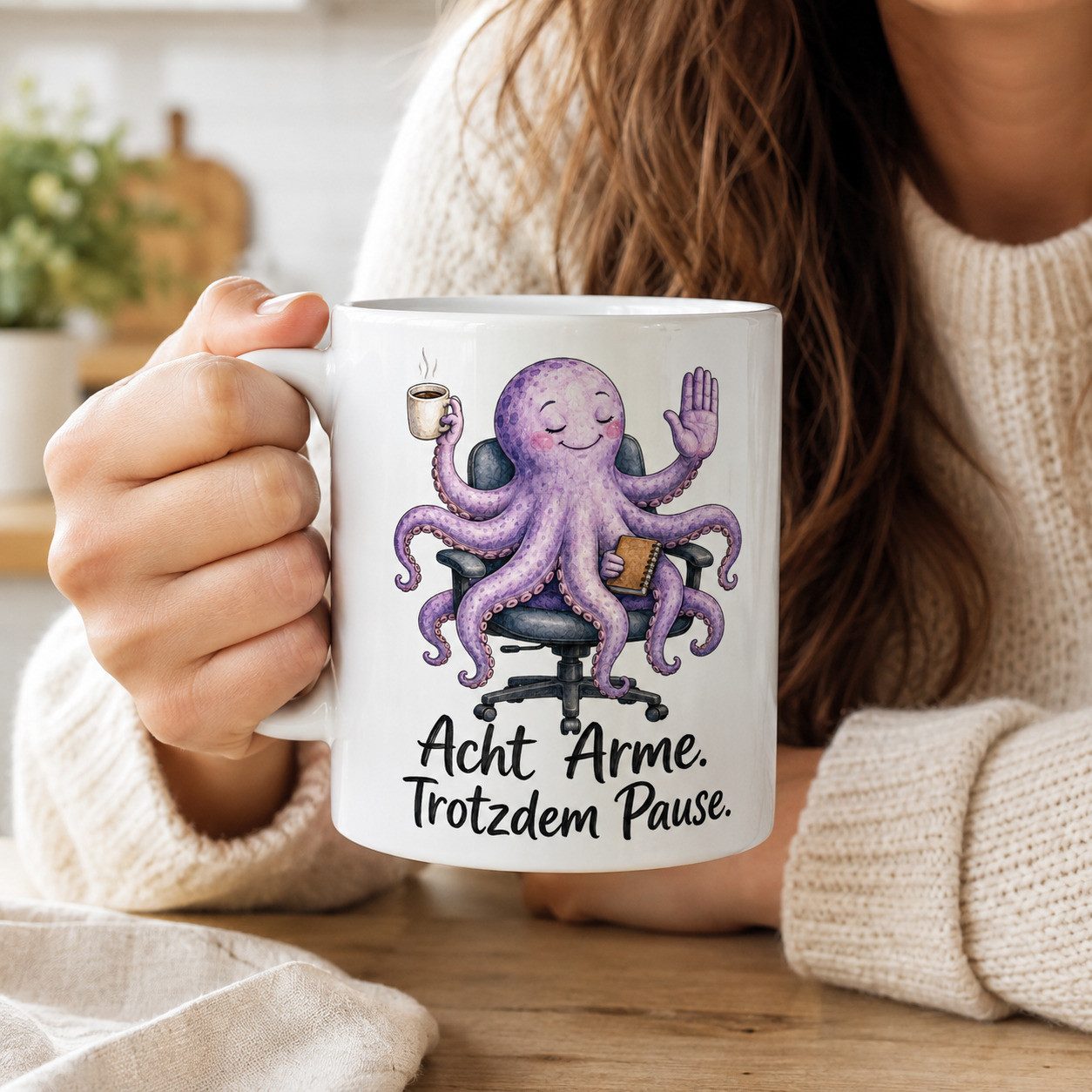 WS-Trend Tasse Pausen-Oktopus Tasse - Geschenk mit Spruch - Geschenktasse aus Keramik, Keramik – Bild 2 von 4