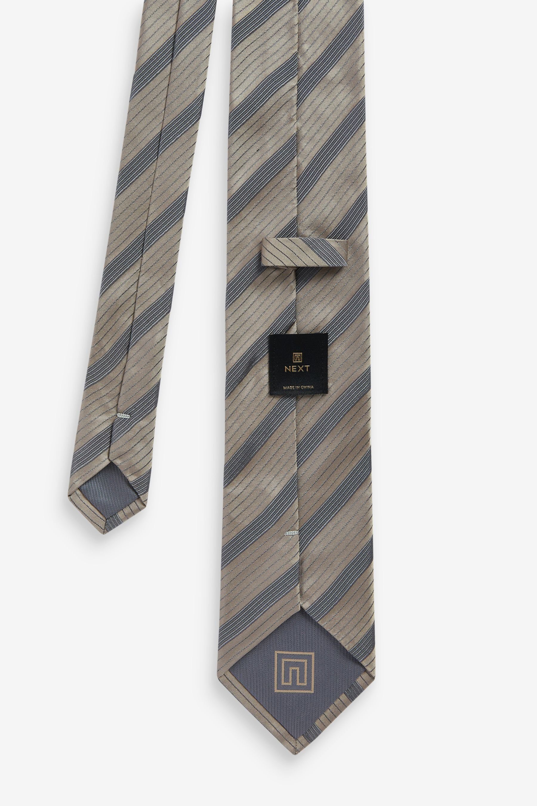 Next Krawatte Seidenkrawatte mit (1-St) Streifen