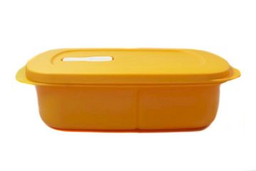 TUPPERWARE Mikrowellenbehälter CrystalWave 1 L orange mit Abtrennung + SPÜLTUCH