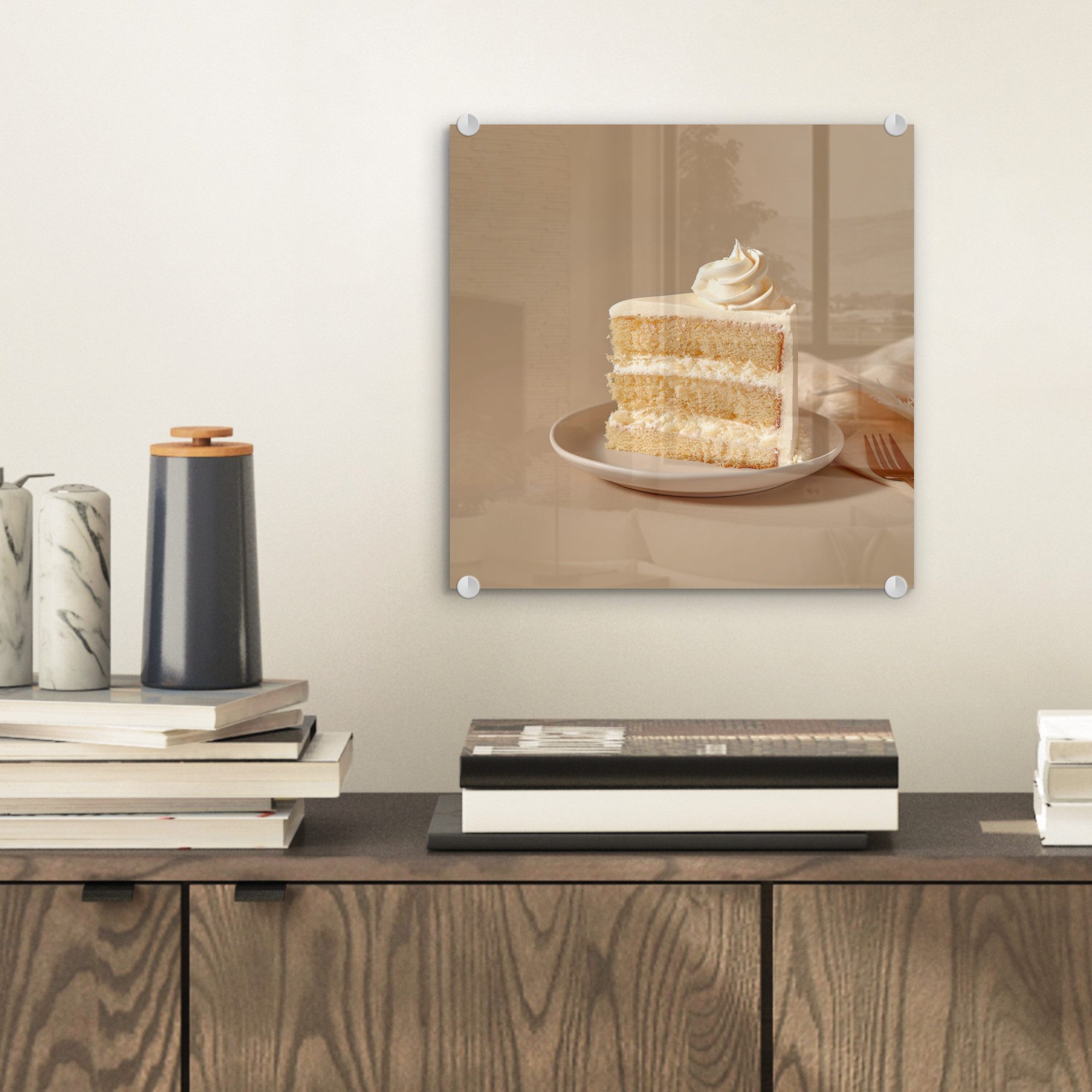 MuchoWow Acrylglasbild Vanillekuchen - Torte - günstig online kaufen