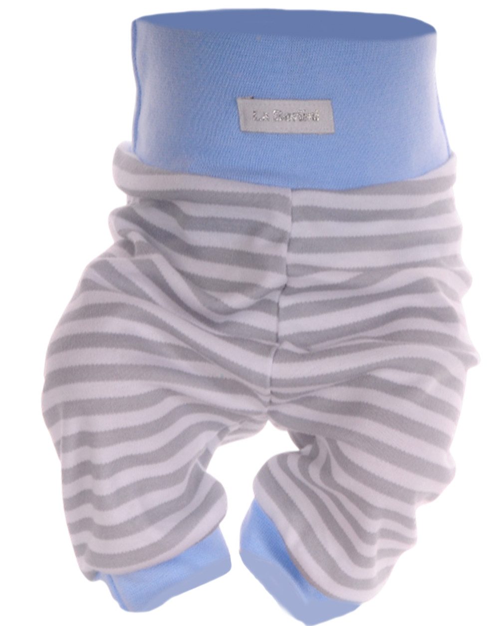 La Bortini Erstausstattungspaket Baby Anzug Body mit Kratzschutz Hose Mütze in Blau (3-teilig) aus Baumwolle, gestreift, 44 50 56 62 68 74 80 86