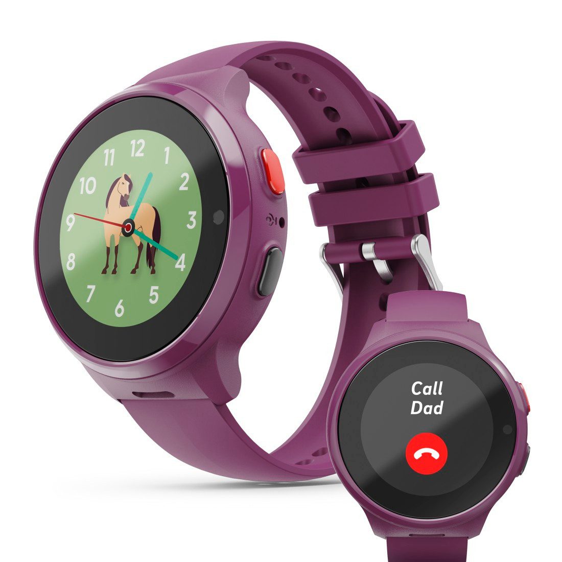 Hama Kinder-Smartwatch (GPS, Telefonfunktion, Schulmodus, SOS) Smartwatch (3,04 cm), Kinderuhr mit Live-Standortverfolgung, IP67, AMOLED-Display 1,19“