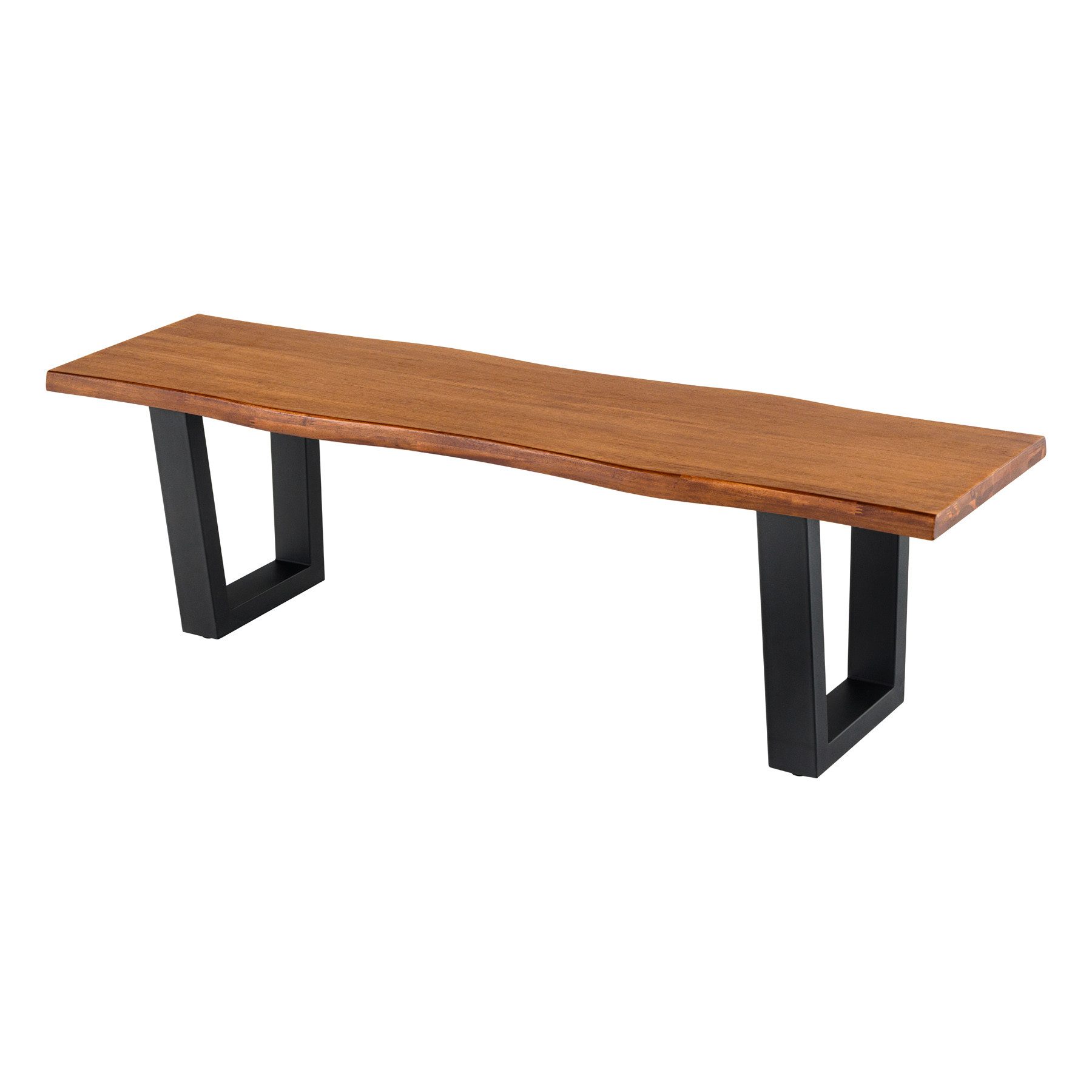 riess-ambiente Sitzbank GENESIS 160cm braun / schwarz - Akazienholz, Metallgestell, Baumkante (Einzelartikel, 1-St), Industrial-Holzbank mit Kufengestell - ideal für Essbereich & Flur
