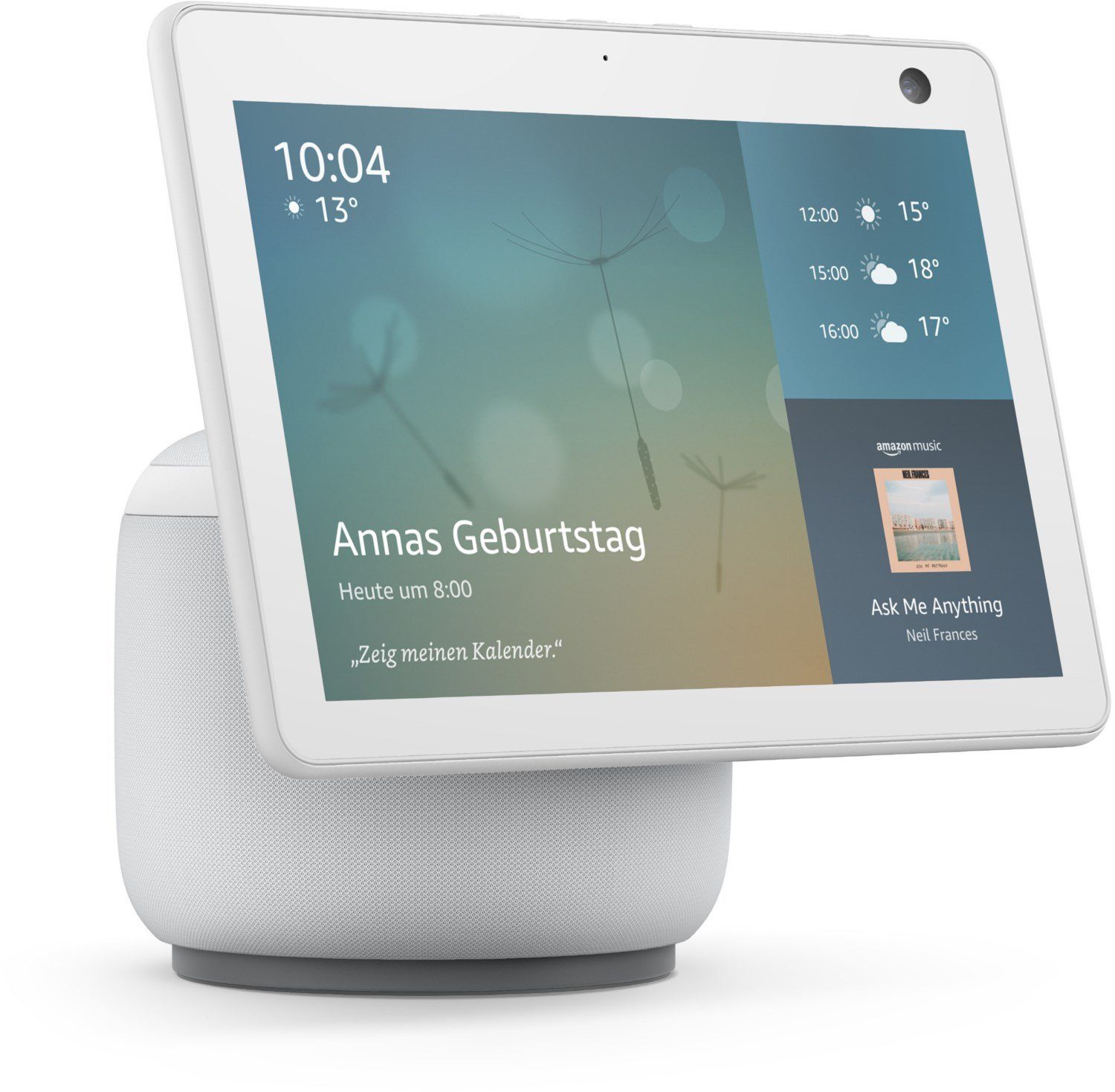 Echo Show 10 - Smart Display Alexa Gerät mit Bewegungsfunktion Sprachgesteuerter Lautsprecher