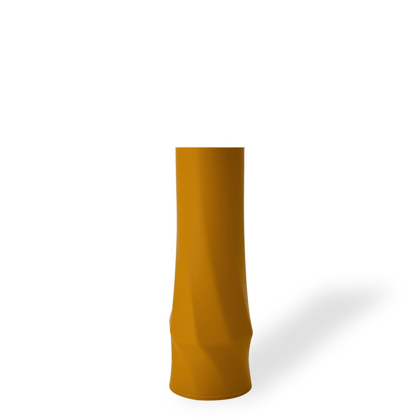Shapes - Decorations Dekovase the vase - circle (basic), 3D Vasen, viele Farben, 100% 3D-Druck (Einzelmodell, 1 Vase), Wasserdicht; Leichte Struktur innerhalb des Materials (Rillung) Ocker (gelb)
