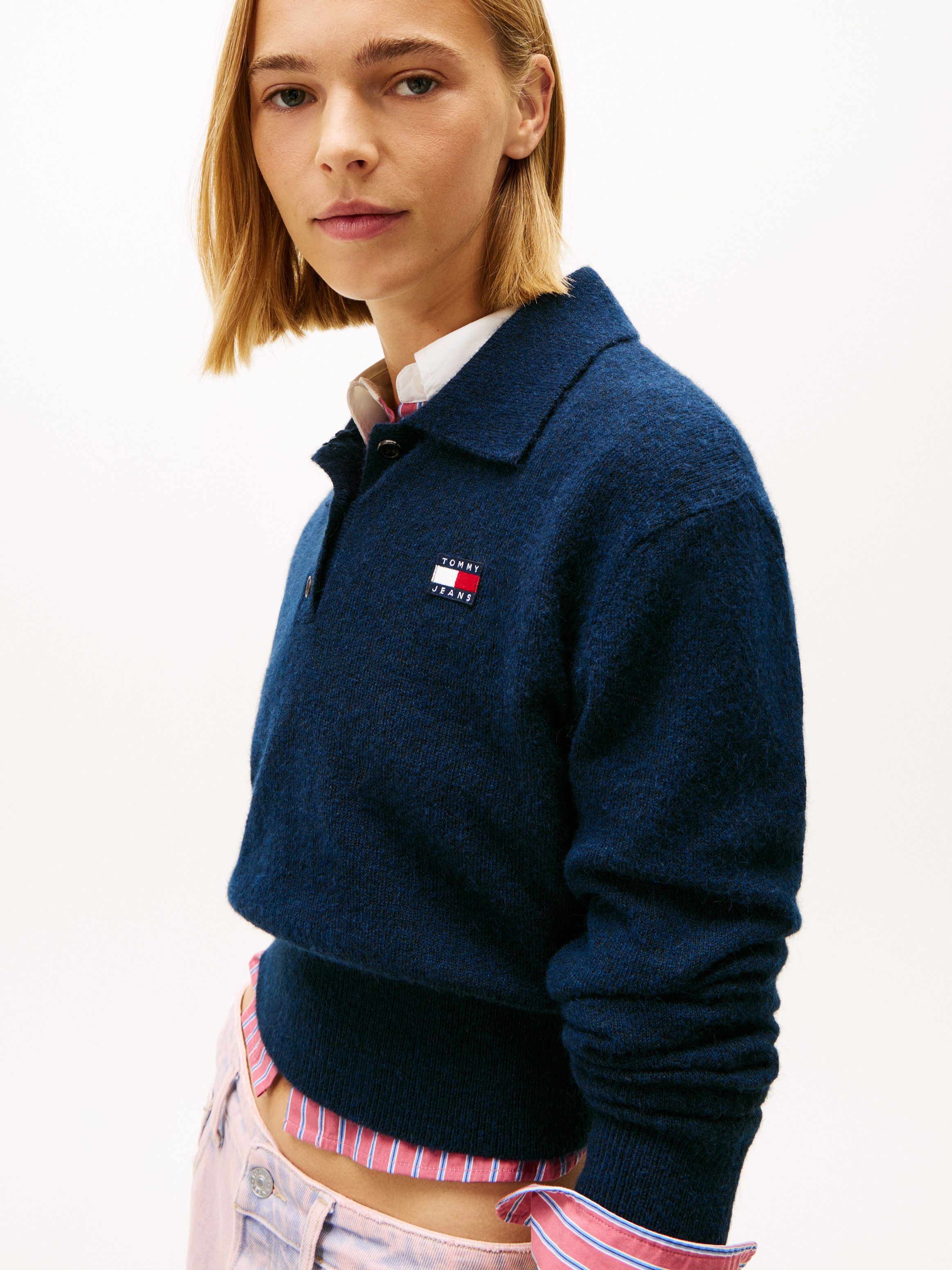 Tommy Jeans Strickpullover TJW FLUFFY POLO SWEATER