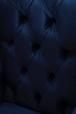 JVmoebel Ohrensessel Royal Blauer Ohrensessel Chesterfield Couch 1 Sitzer Sofa Textil (Ohrensessel), Made In Europe
