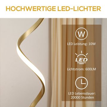 HOMCOM LED Stehlampe Stehleuchte, 20,5 cm x 20,5 cm x 147 cm, Ein-,Ausschalter, LED, Warmweiß, LED Standleuchte