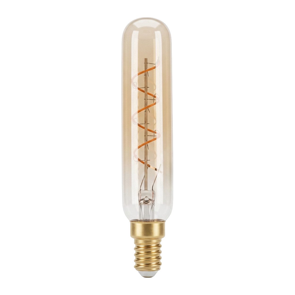 hofstein LED-Leuchtmittel 3er Set Glühbirne Warmweiß dimmbar 4 Watt, E14, 2700 Kelvin, 320 Lumen, Röhre Vintage, Filament Spirale, Amber – Bild 2 von 5