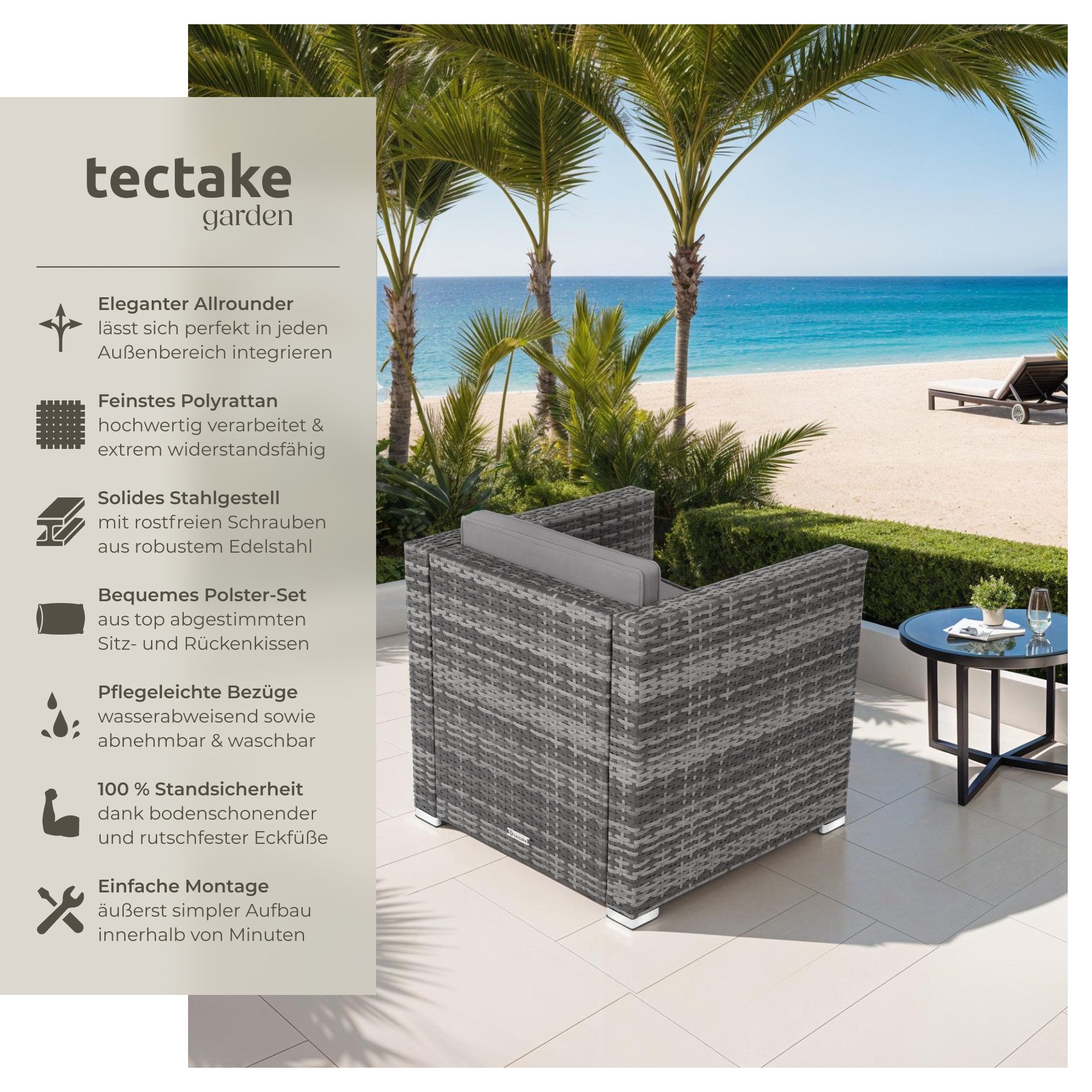 tectake Rattanstuhl Rattansessel (Set, 1 St), günstig online kaufen
