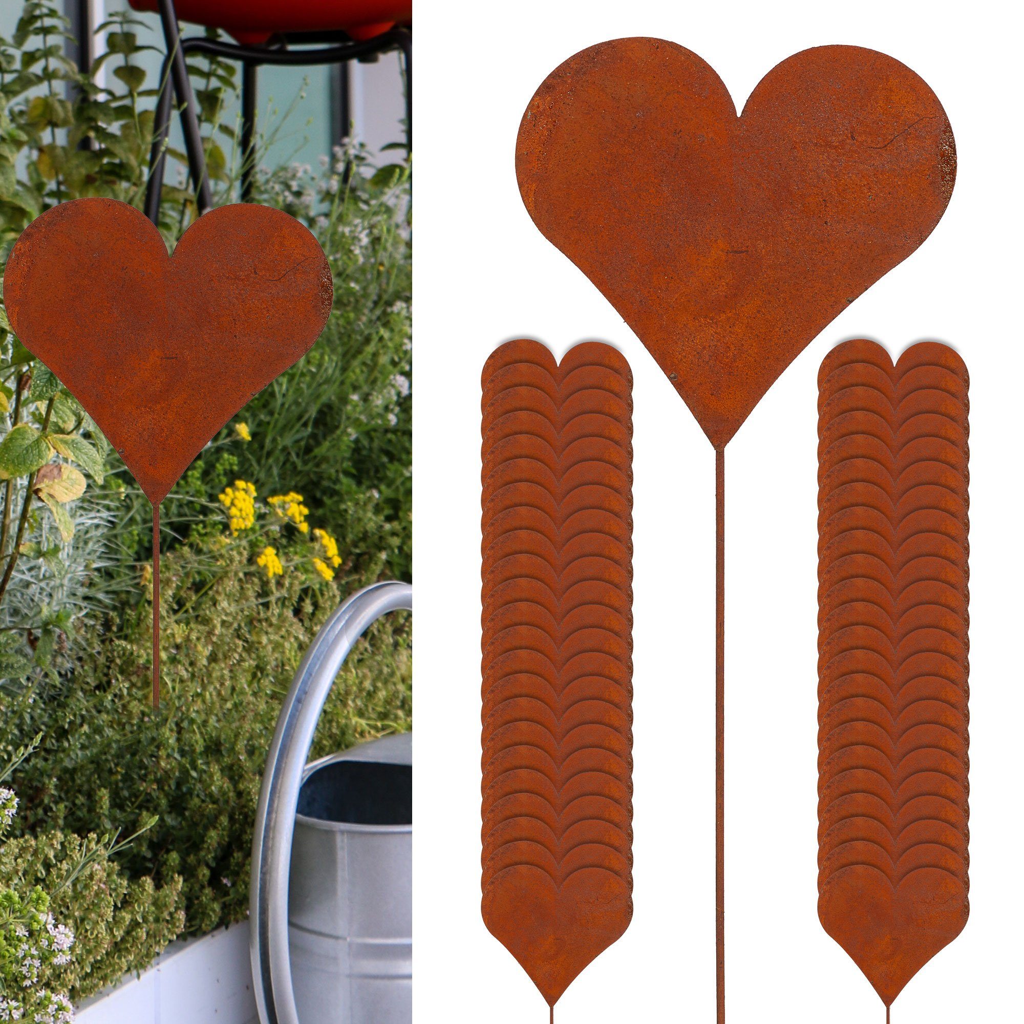 CEPEWA Gartenstecker Gartenstecker 48er Set Herz günstig online kaufen