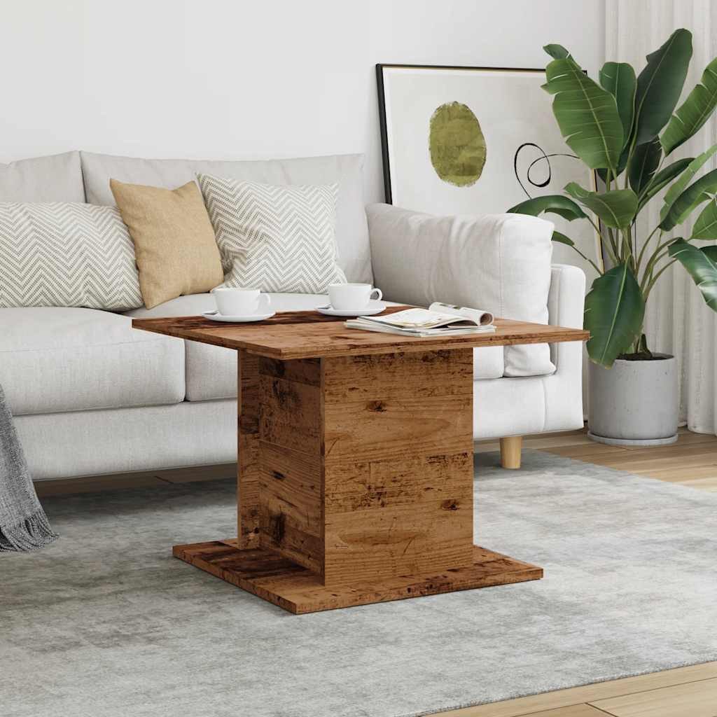 vidaXL Couchtisch 555 x 555 x 40 cm Couchtisch Altholz-Optik 55,5x55,5x40 cm Holzwerksto