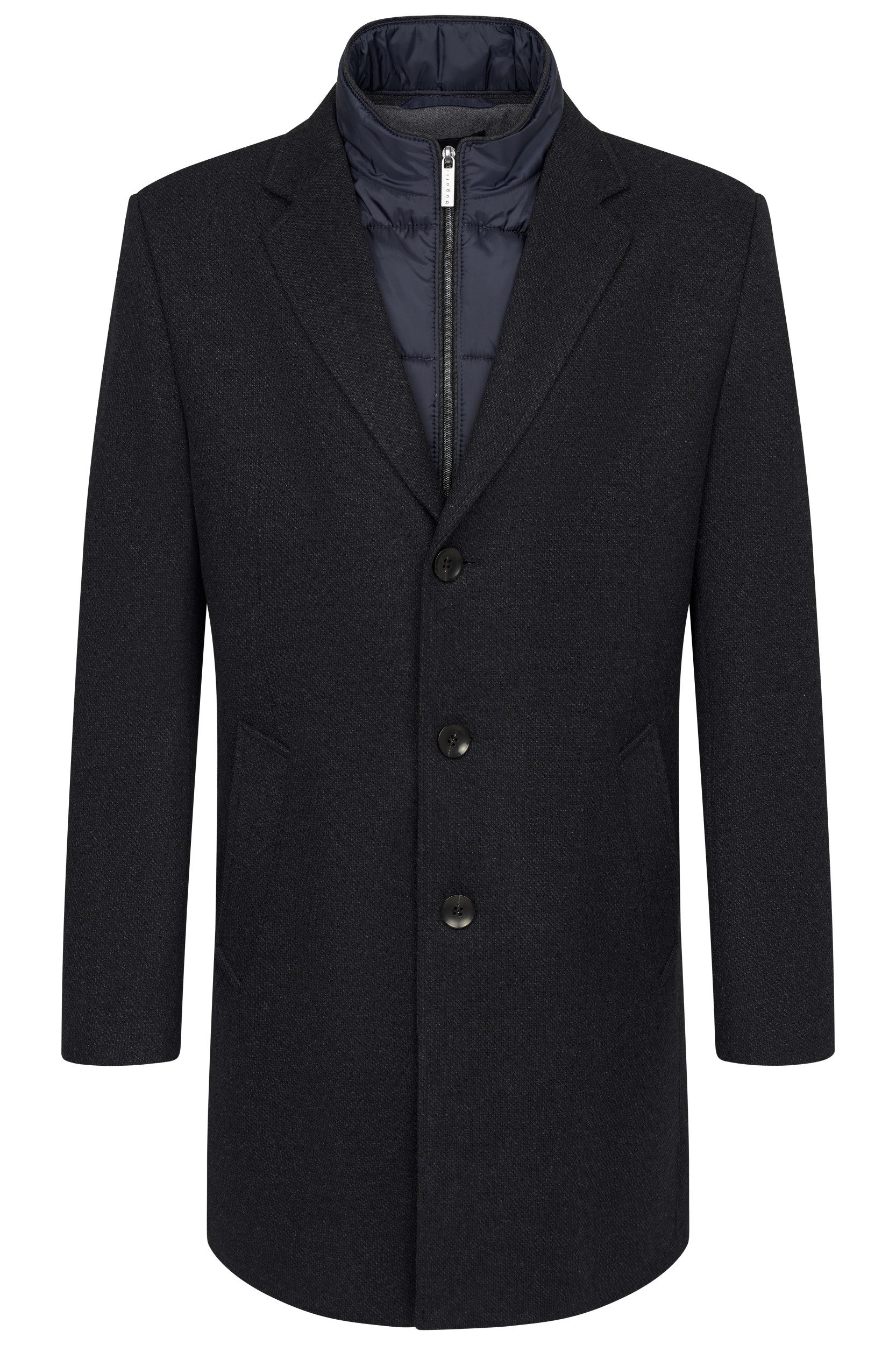 bugatti Allwetterjacke HERRENMANTEL WOLLE marine