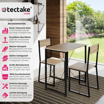 tectake Sitzgruppe Margate, (Set, 3-tlg), leicht zu reinigen