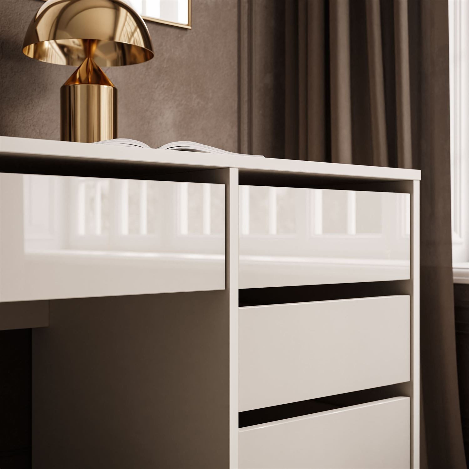 Lookway Schreibtisch MADA DOUBLE mit Schubladen (1x Schreibtisch), Breite: 157cm