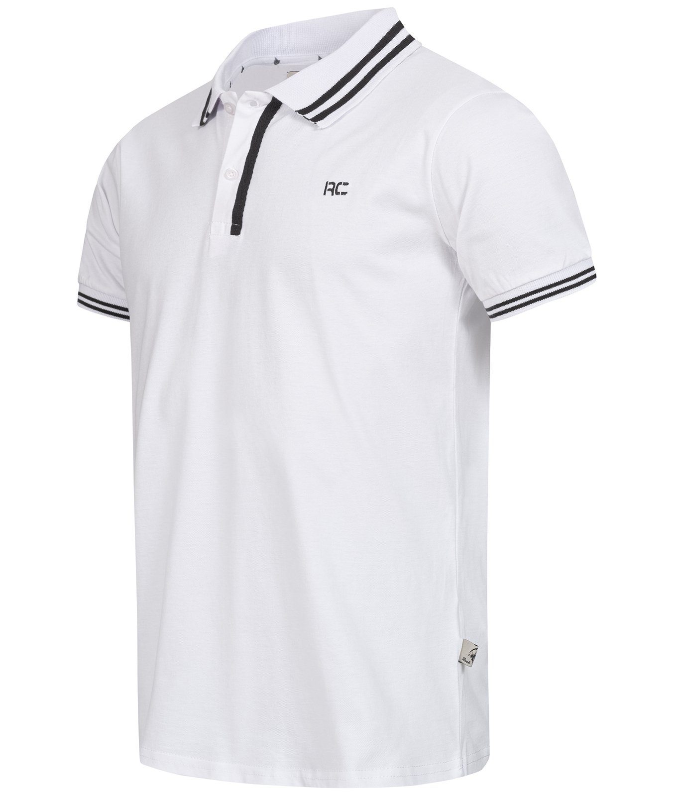 Rock Creek Poloshirt Herren H-283 Weiß-Schwarz mit Polokragen T-Shirt