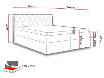 MIRJAN24 Boxspringbett Paros (Matratze und Topper, Kopfteil), mit zwei Bettkästen für die Bettwäsche