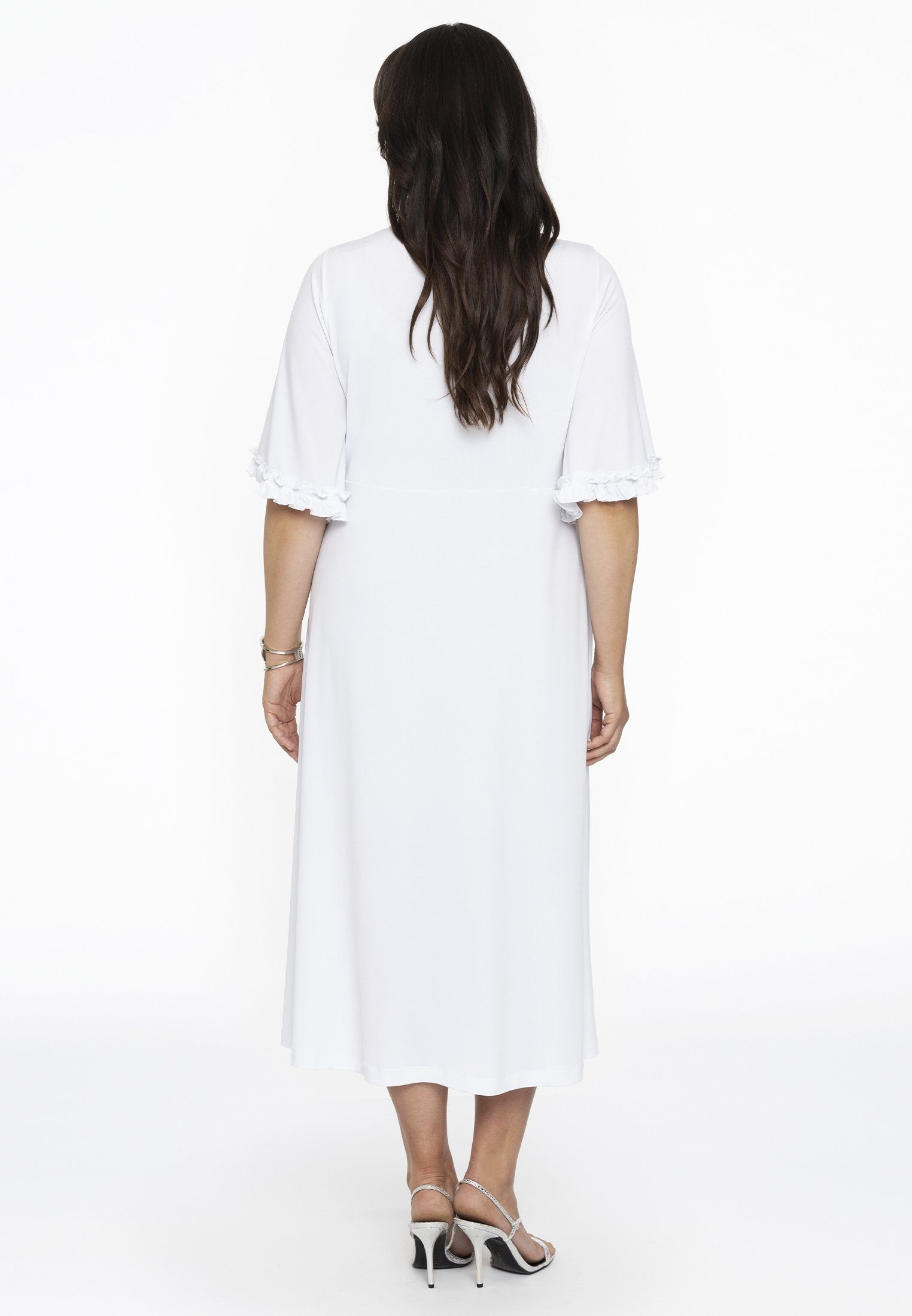 YOEK A-Linien-Kleid Damen Kleid Große Größen mit kurzen Ärmeln