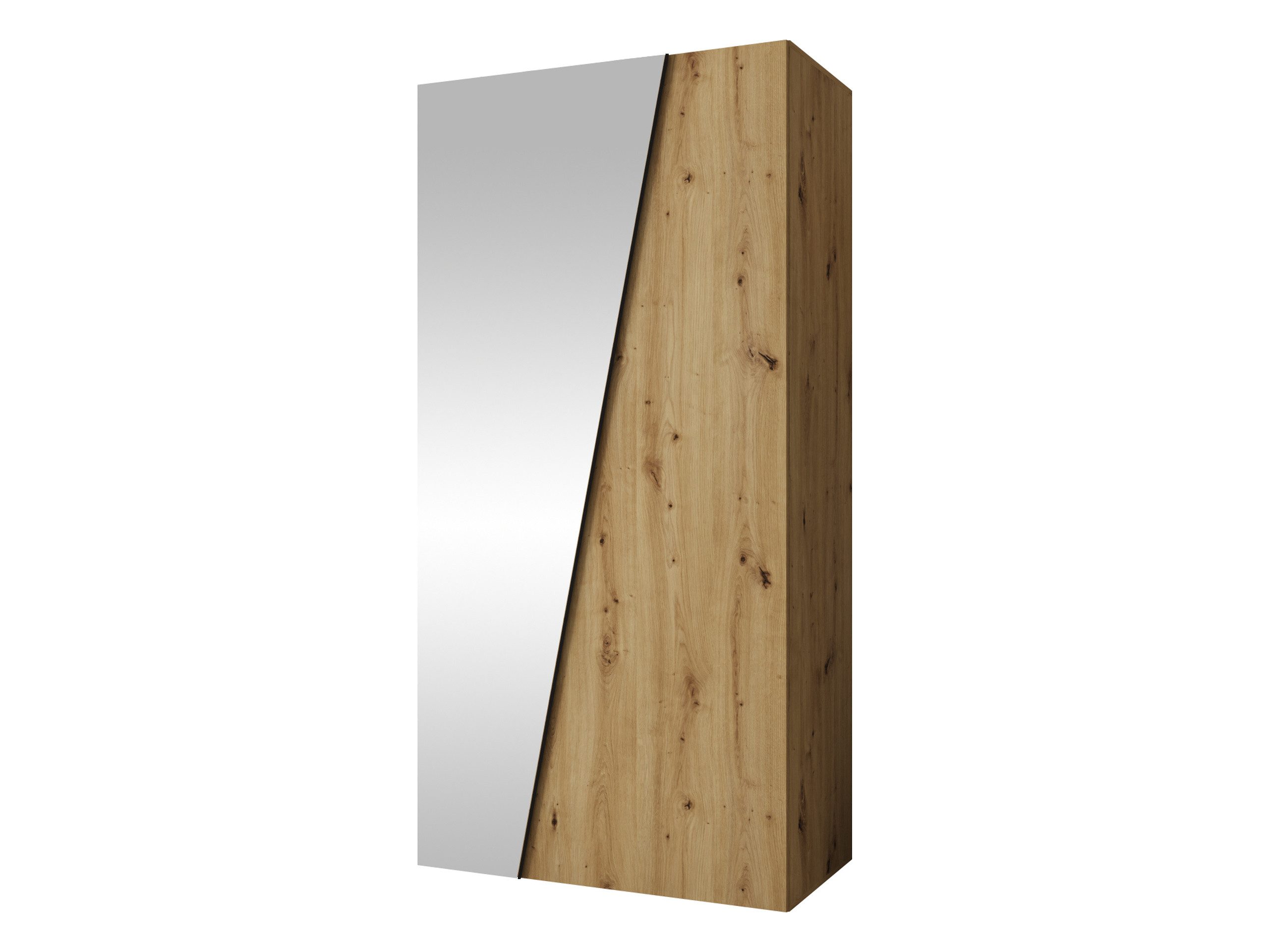 MIRJAN24 Kleiderschrank Zen 1L 100 cm (mit zwei Drehtüren) Frontspiegel, gedämpftem Schließsystem