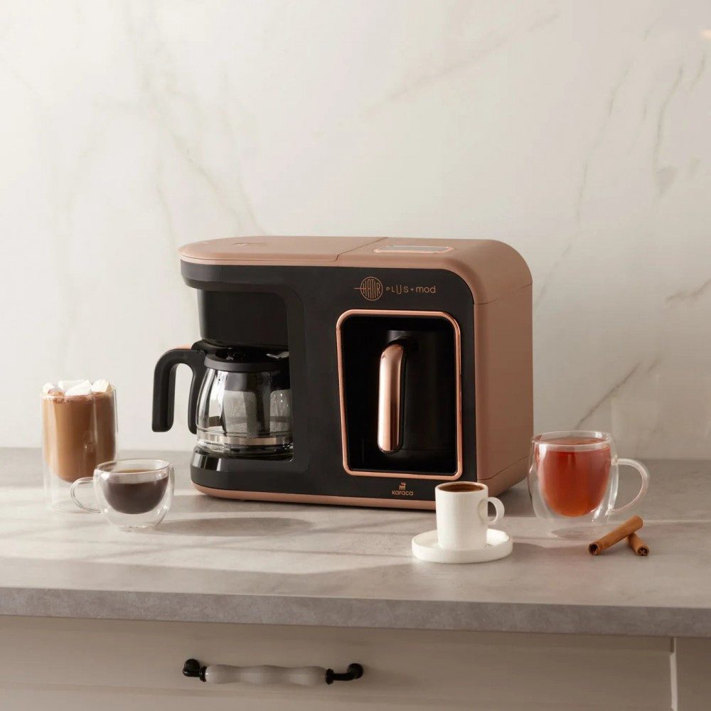 Karaca Espressomaschine Hatır Plus Mod 5 in 1, mit Milchfunktion Rosie Braun 1385W 10 Tass