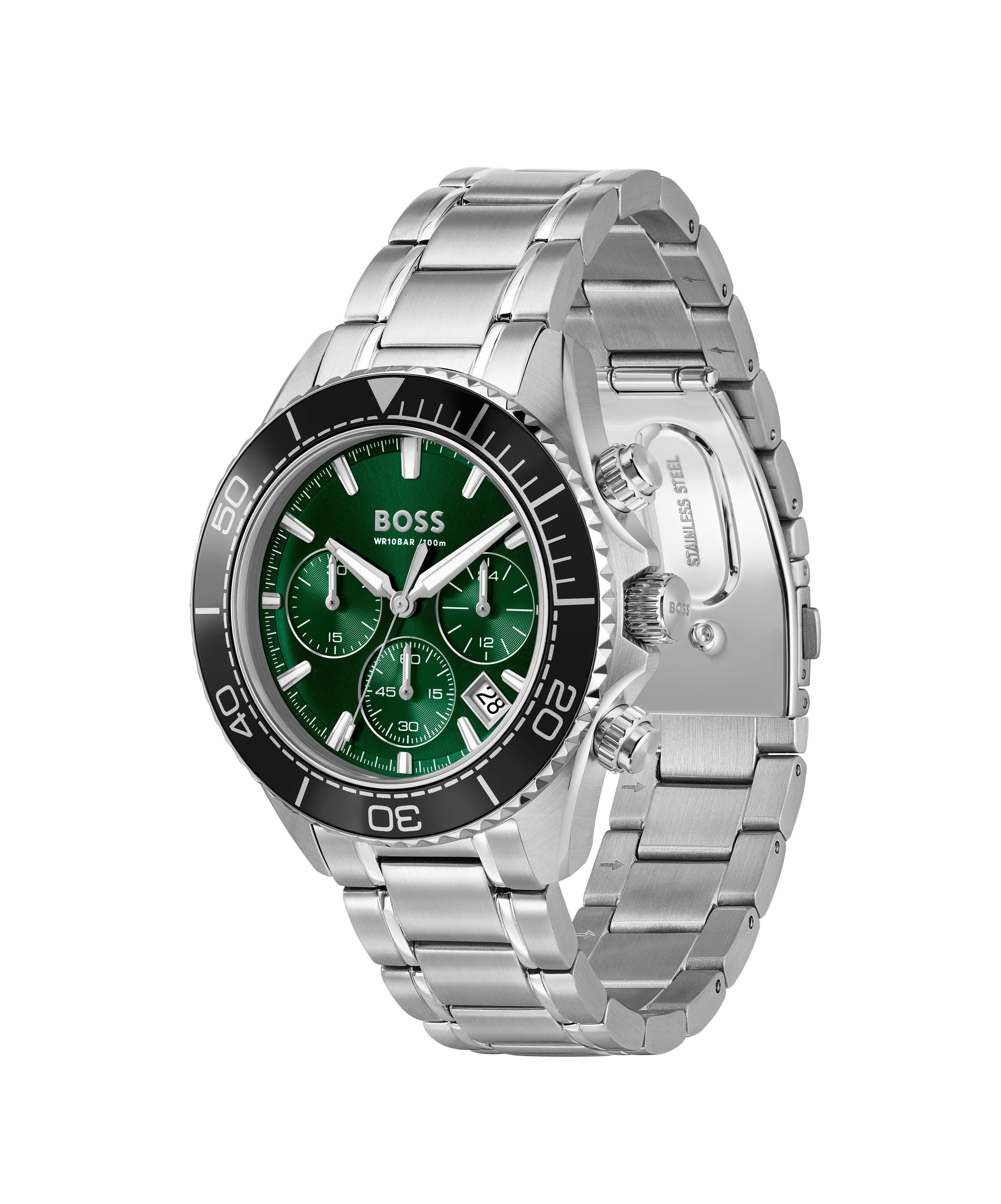 BOSS Chronograph SEALINER 1514321, Quarzuhr, Armbanduhr, Herrenuhr, Edelstahlarmband, analog, Tag