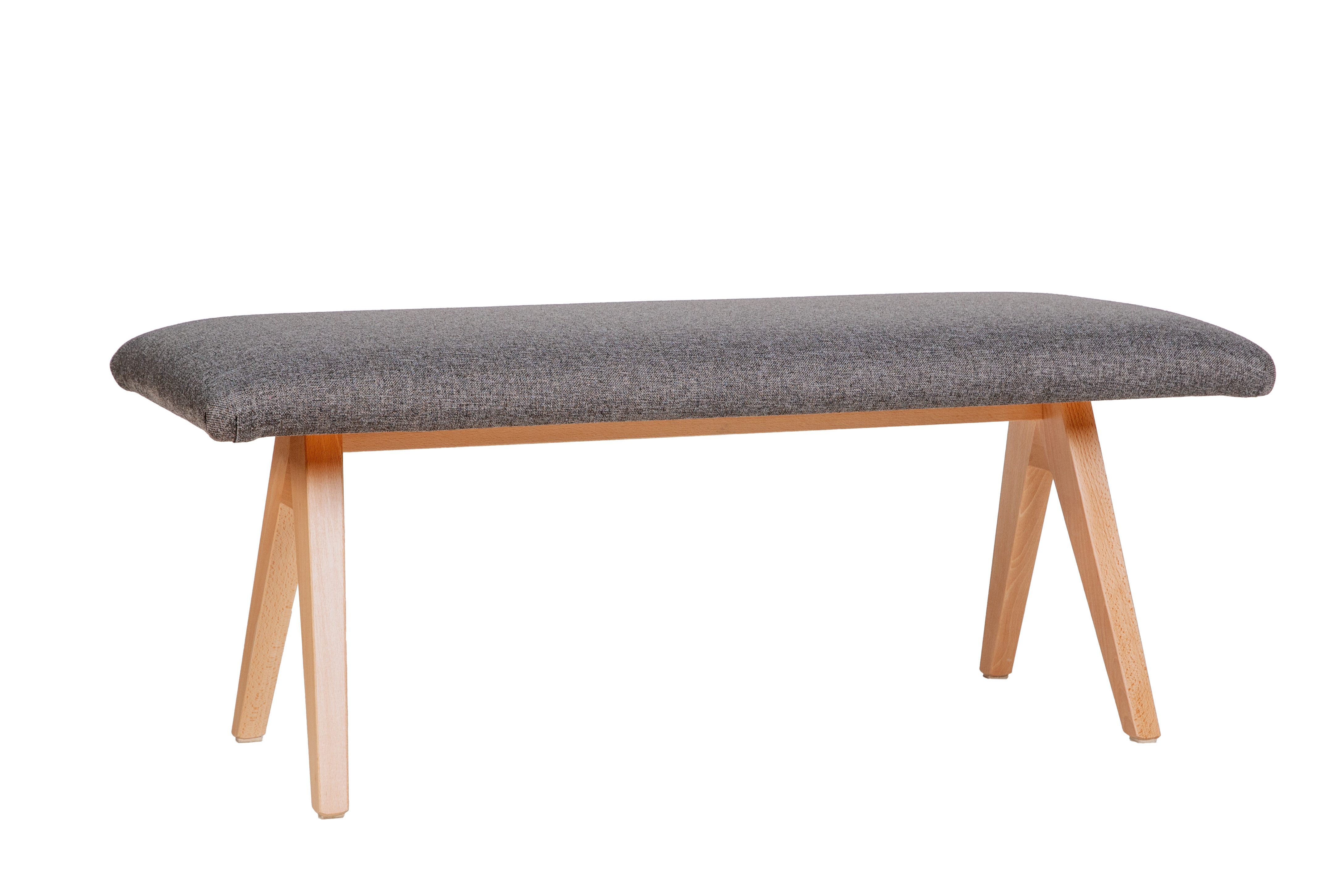 kundler home Sitzbank gepolstert, Essbank, Schuhbank 'Die Natürliche' L120cm, Buche Massiv