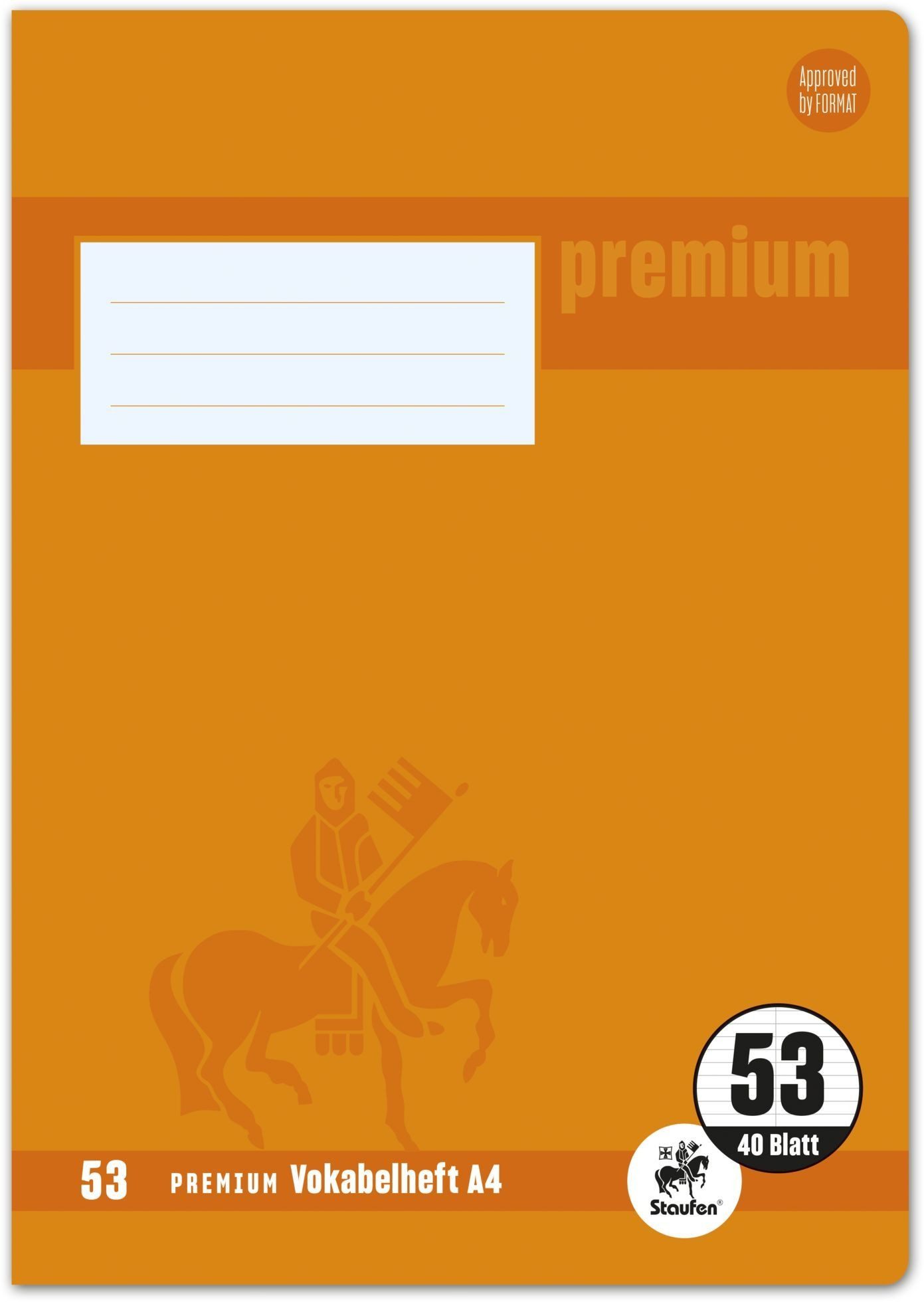 Staufen Schulheft Vokabelheft Premium A4 40 Blatt