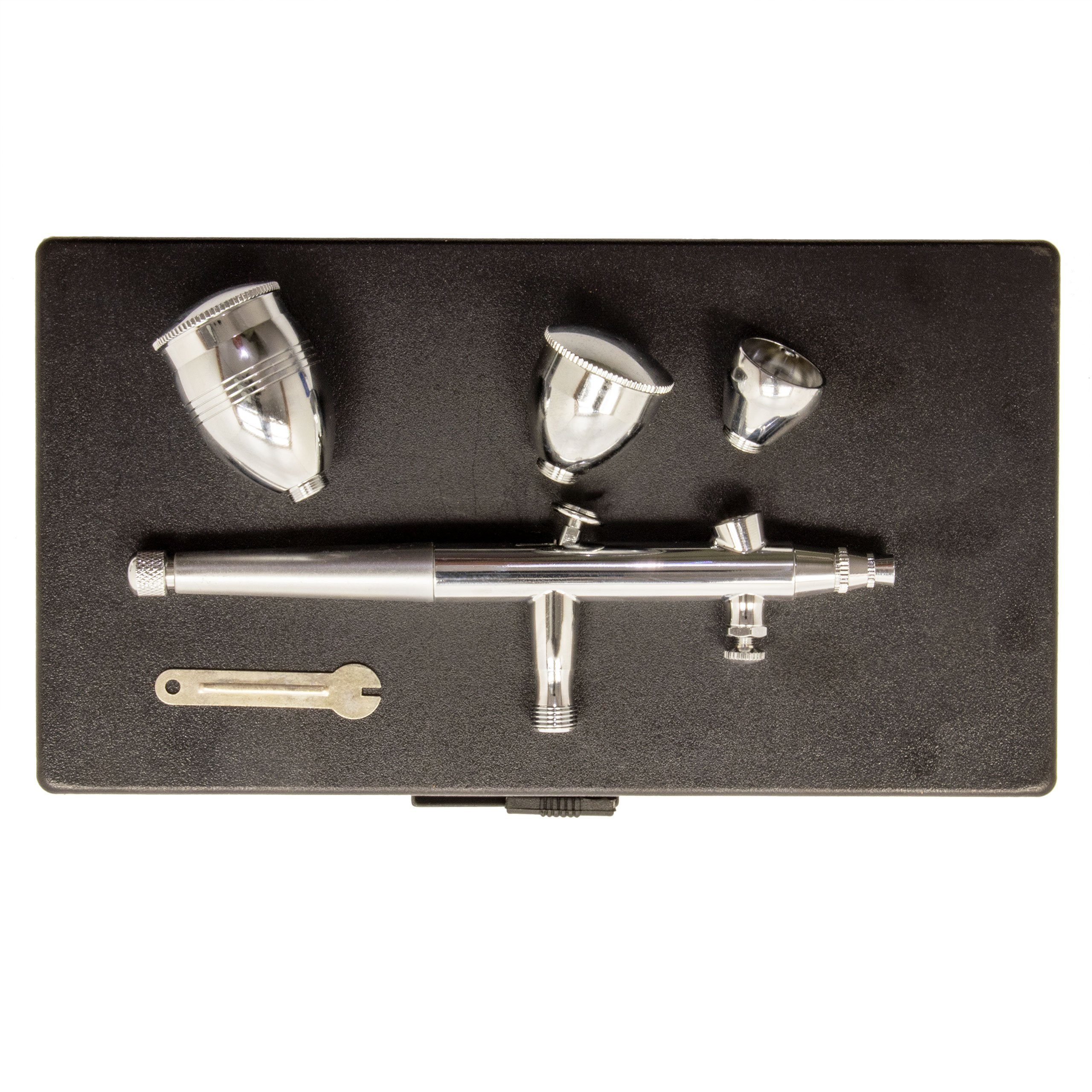 Airbrush-City Farbsprühgerät Airbrushpistole ABC-186 Fließbecherpistole 0,3mm mit 3 Farbbechern