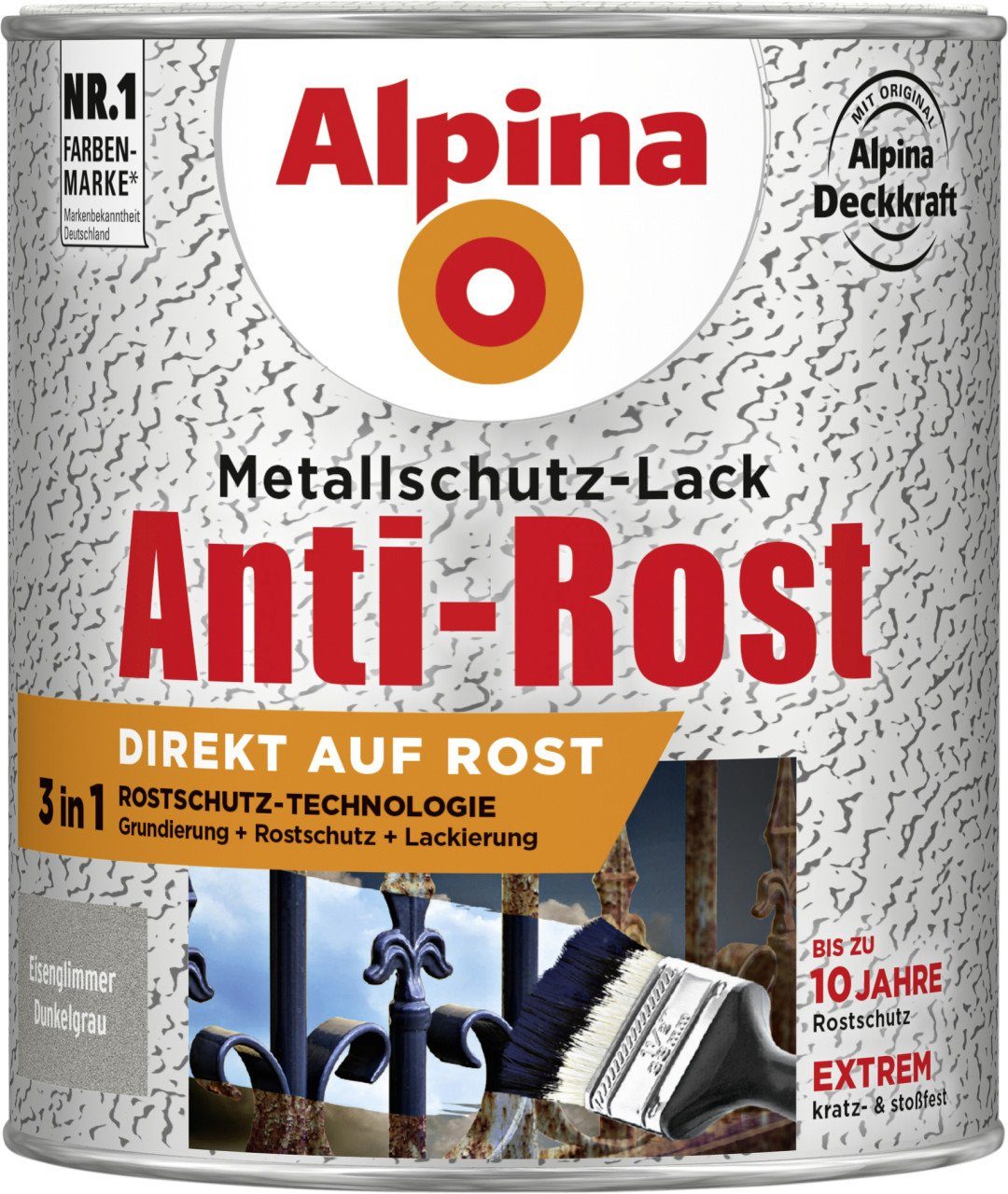Alpina Metallschutzlack 750 Eisenglimmer Alpina Metallschutz-Lack ml