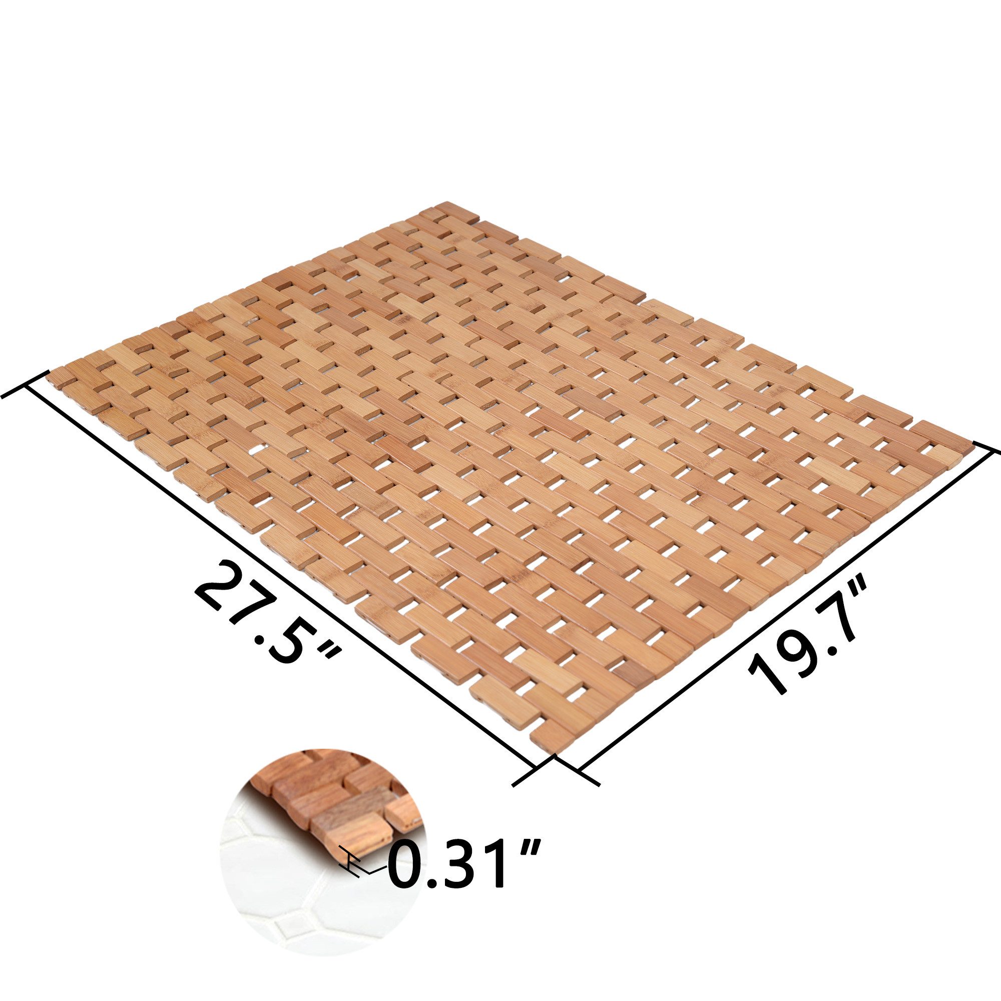 MC Star Badematte Teakholz Badematte, hölzerne Duschmatte, Badewannenmatte