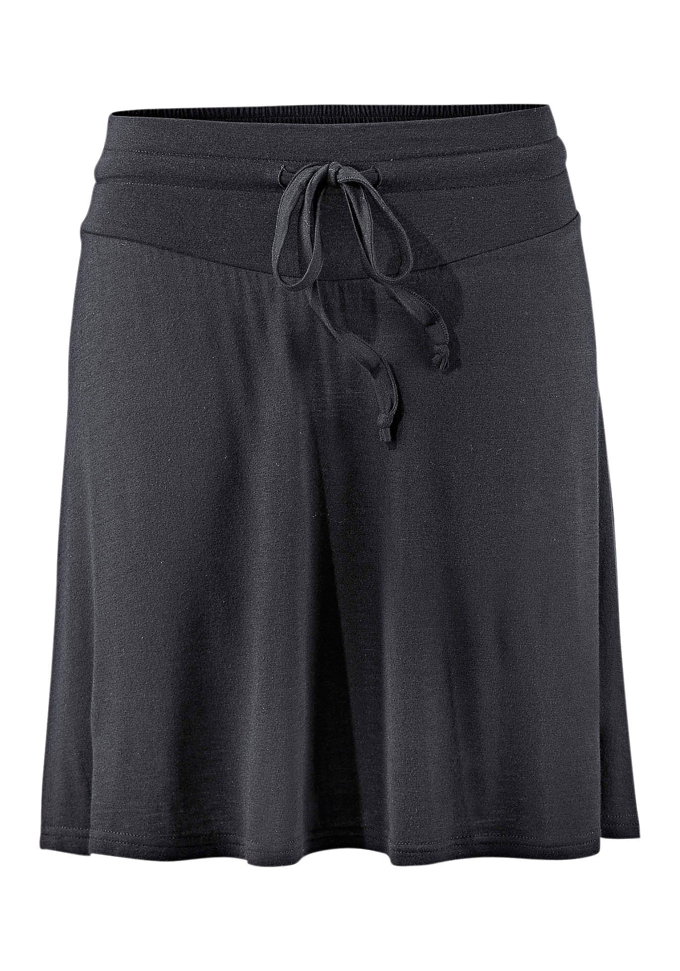 Beachtime by Lascana Jerseyrock aus leichtem Viskose-Stretch knielanger Sommerrock, Strandrock mit elastischem Smokeinsatz – Bild 2 von 5