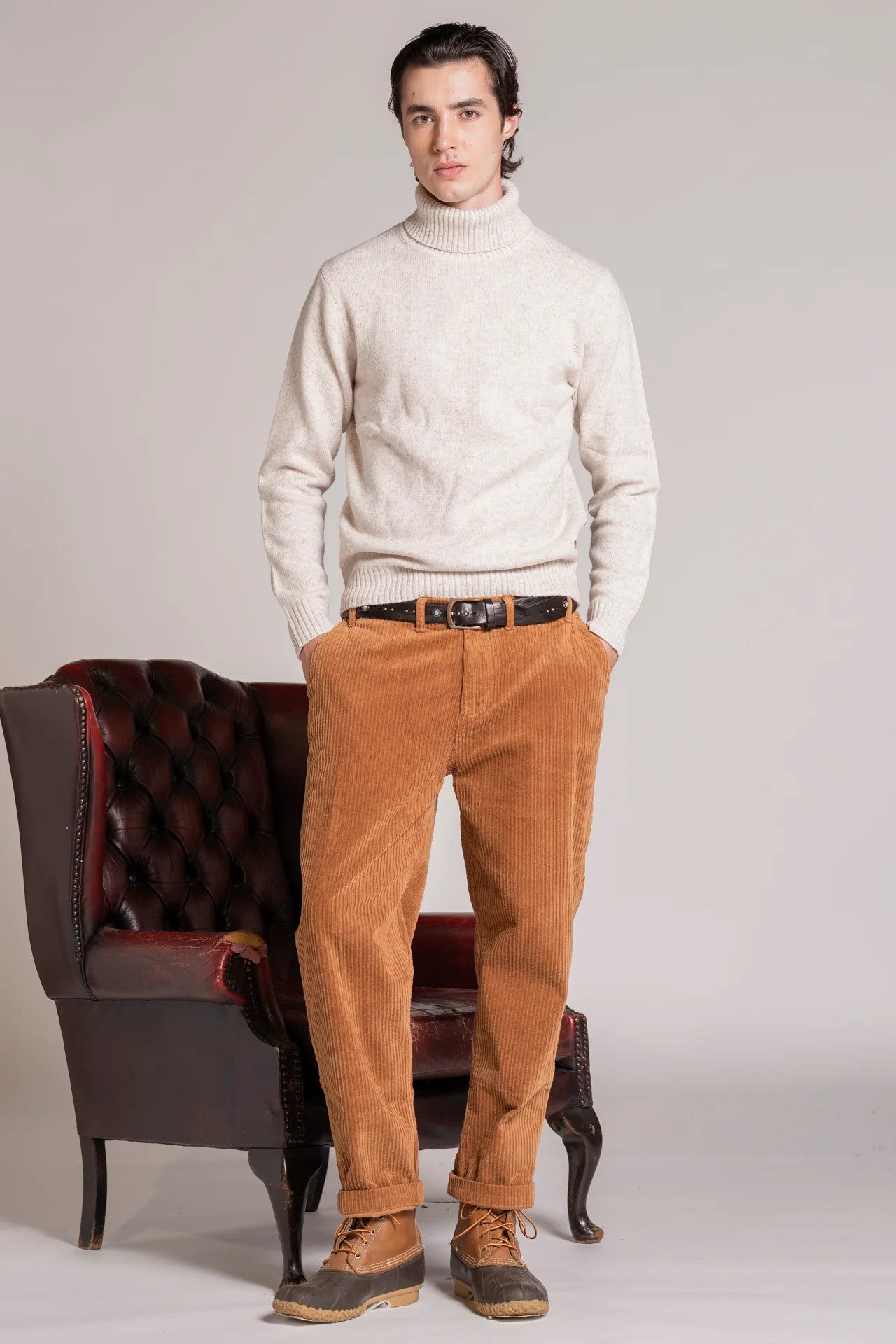 IMPURE Rollkragenpullover JOHN TURTLE NECK IN MOULINE