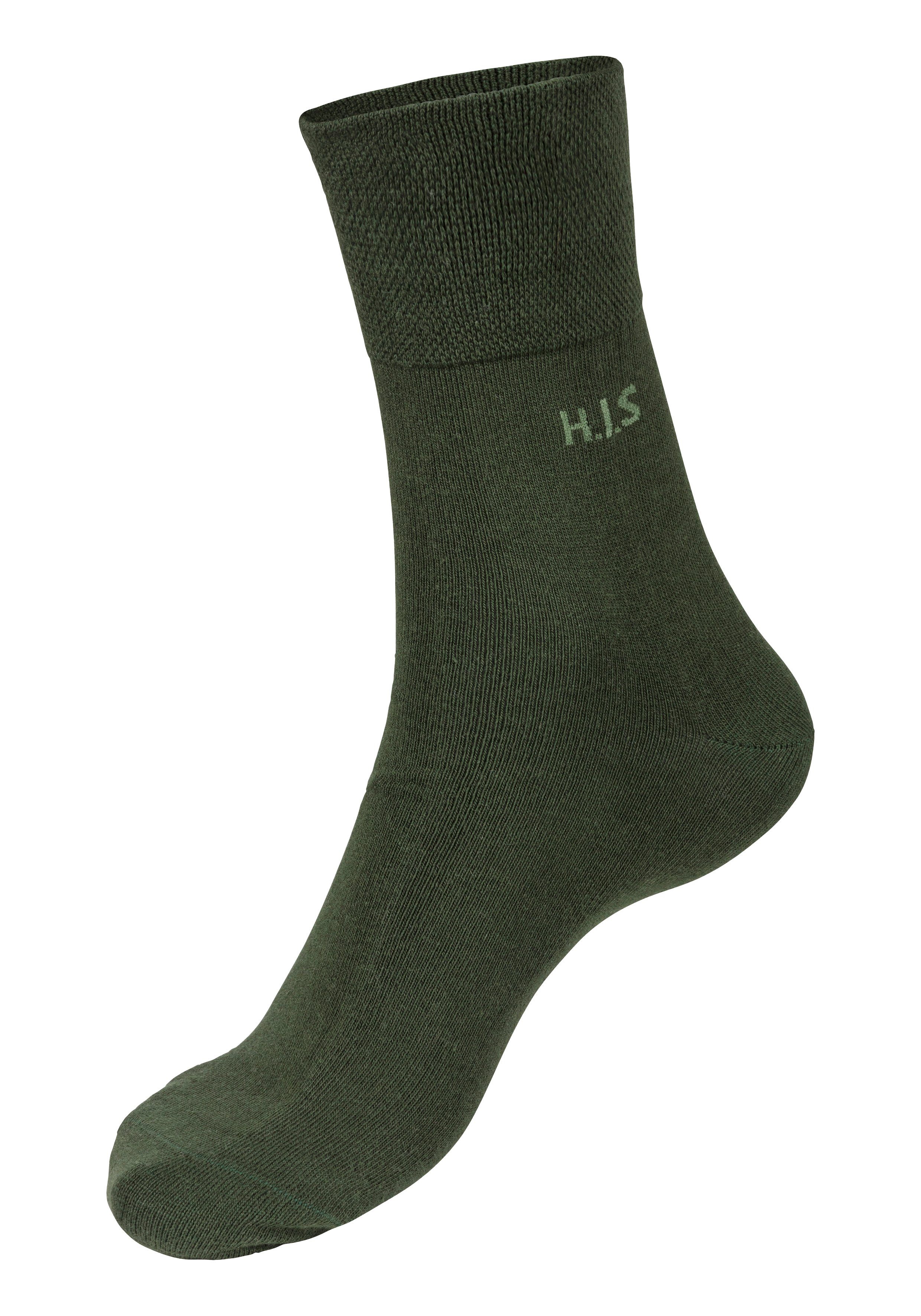 2x dunkelbeige-meliert, 2x olive, schwarz, 1x rost, 12-Paar) (Packung, ohne dunkelbraun-meliert, 2x 1x Gummi hellbeige-meliert, 2x einschneidendes H.I.S 2x khaki Socken