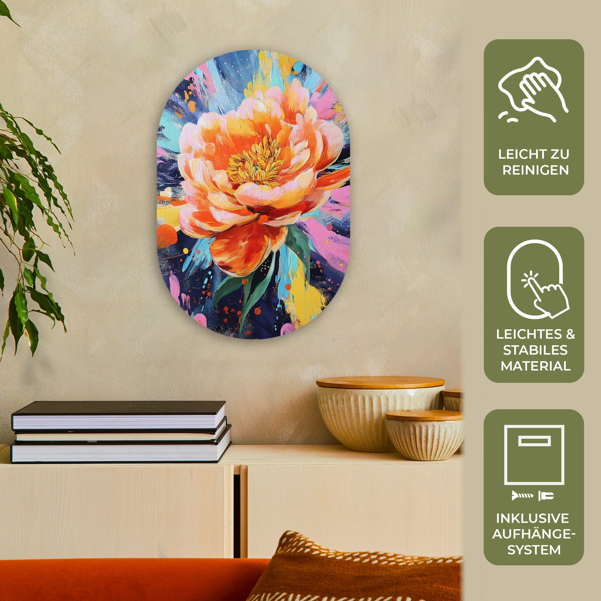 MuchoWow Gemälde Blumenexplosion - Leuchtende Spritzer günstig online kaufen