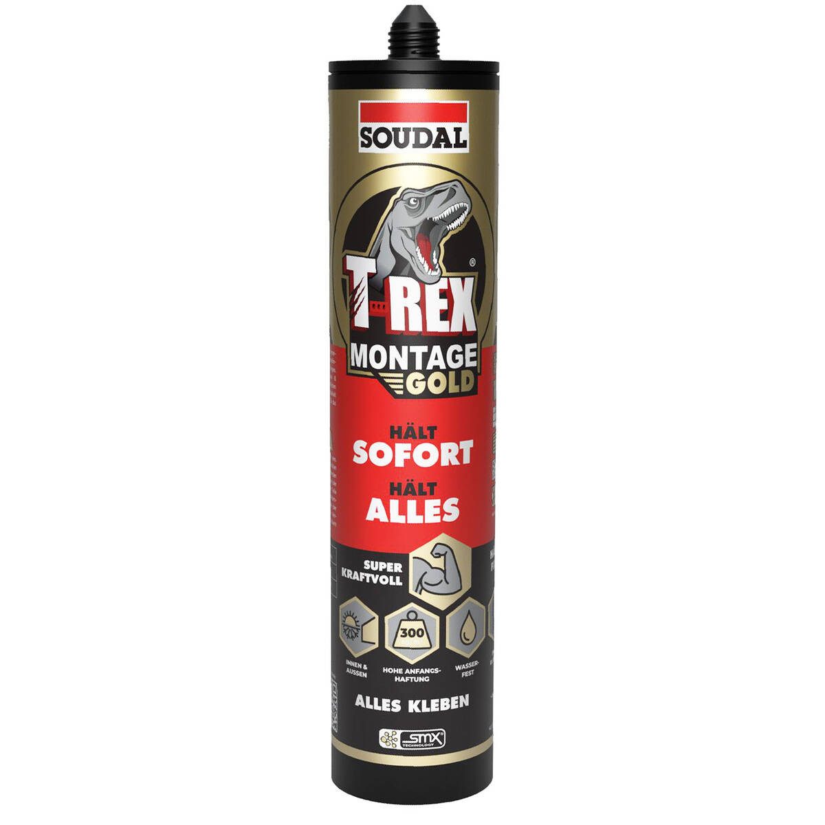 SOUDAL Montagekleber T-Rex Gold / 173241, (Einzeln), dauerelastisch, geruchlos, lösemittelfrei