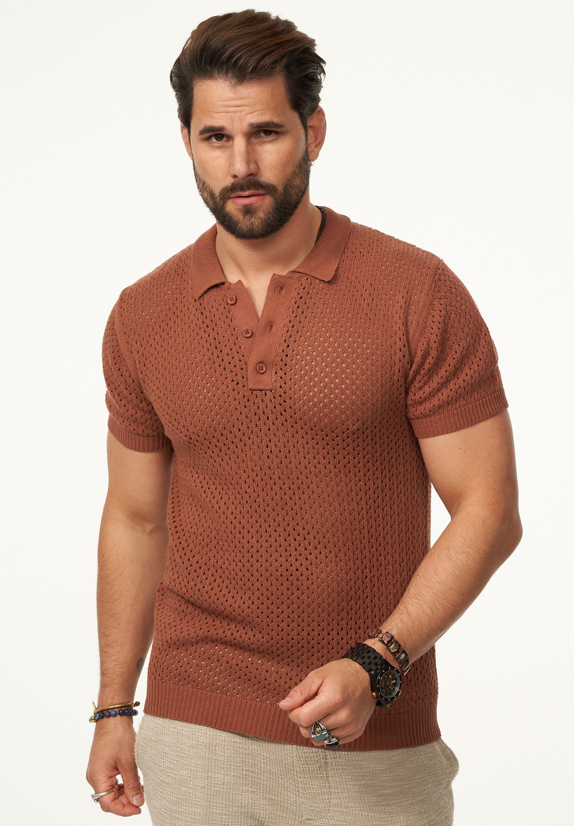 SOULSTAR Poloshirt im luftigen Crochet Summer-Stil günstig online kaufen