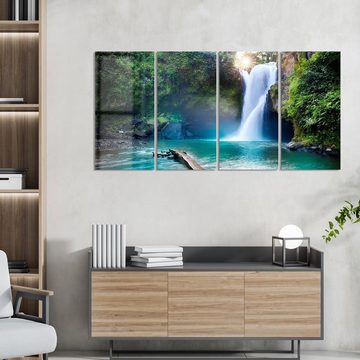 DEQORI Glasbild 'Tegenungan Wasserfall', 'Tegenungan Wasserfall', Glas Wandbild Bild schwebend modern