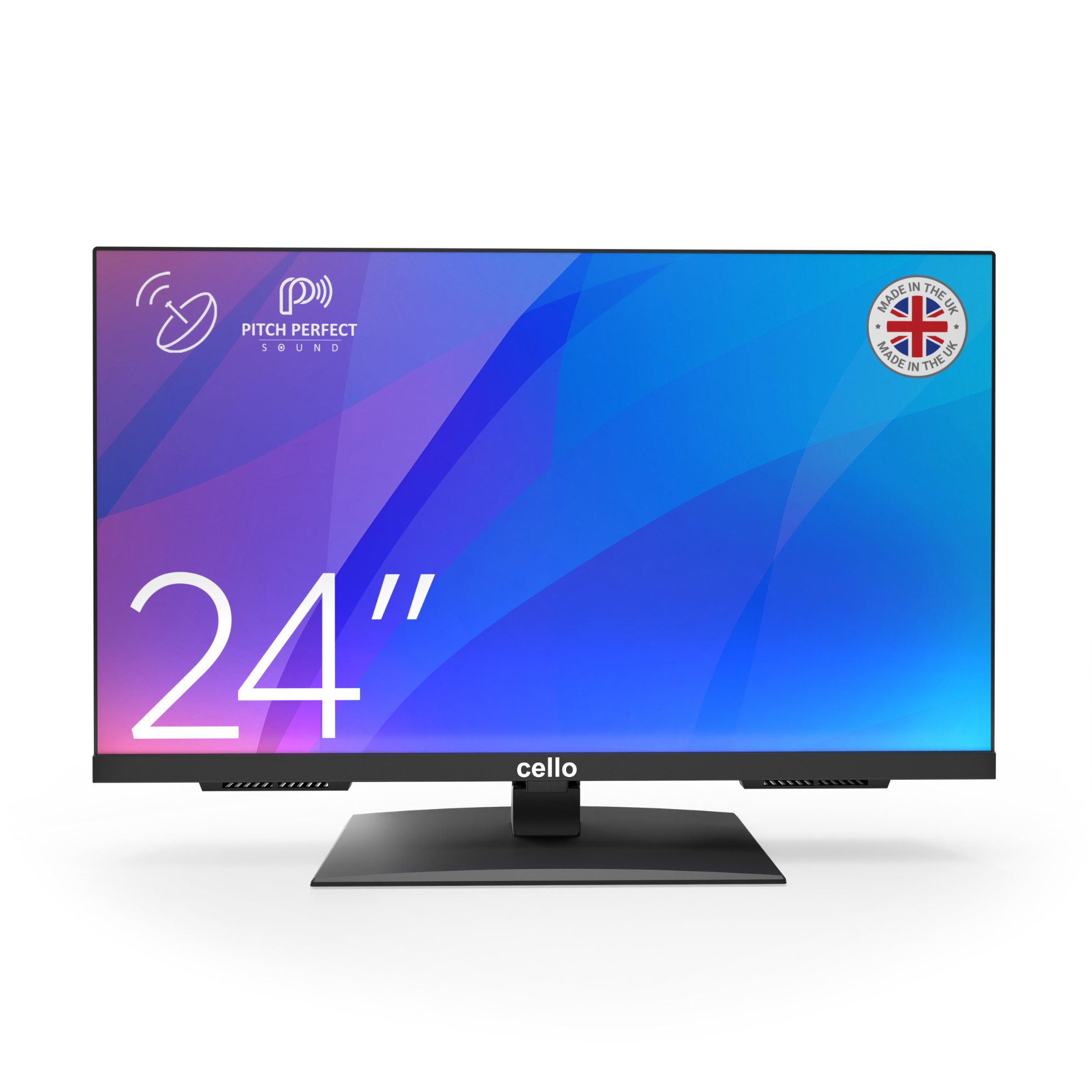 Cello 24 Zoll LED-Fernseher mit Triple-Tuner und Pitch Perfect Sound LED-Fernseher (61 cm/24 Zoll, HD, Triple Tuner DVB‑C/S2/T2, Pitch Perfect Sound, USB Recording)