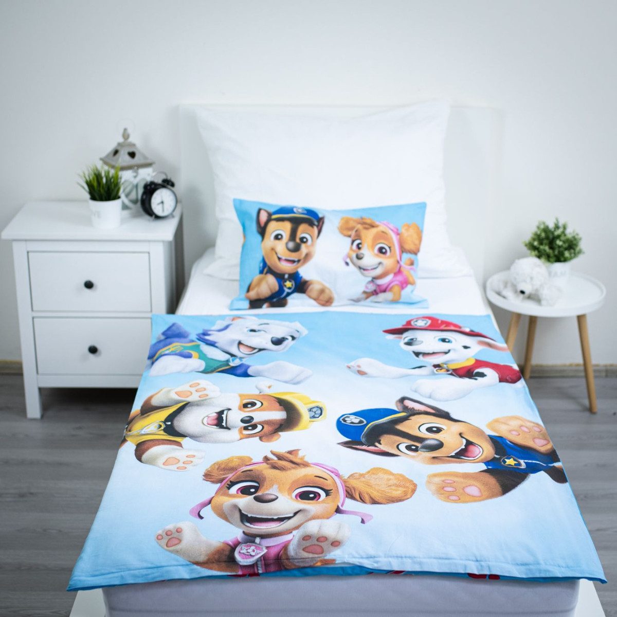 PAW PATROL Bettwäsche zweiteiliges Set für Baby 100 × 135 cm 40 x 60 cm, Baumwolle, 2 teilig