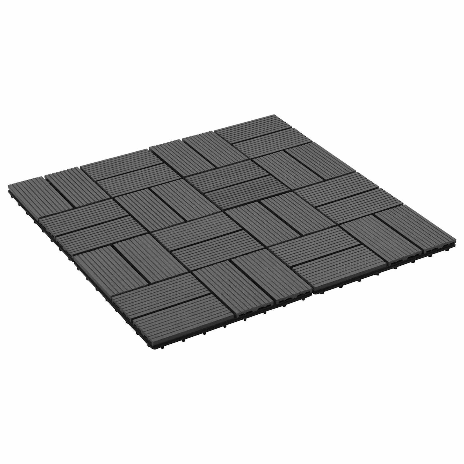 vidaXL Terrassendielen Terrassenfliese 11 stk. Schwarz 30 x 30 cm WPC, BxL: je 30x30 cm, (11-St)