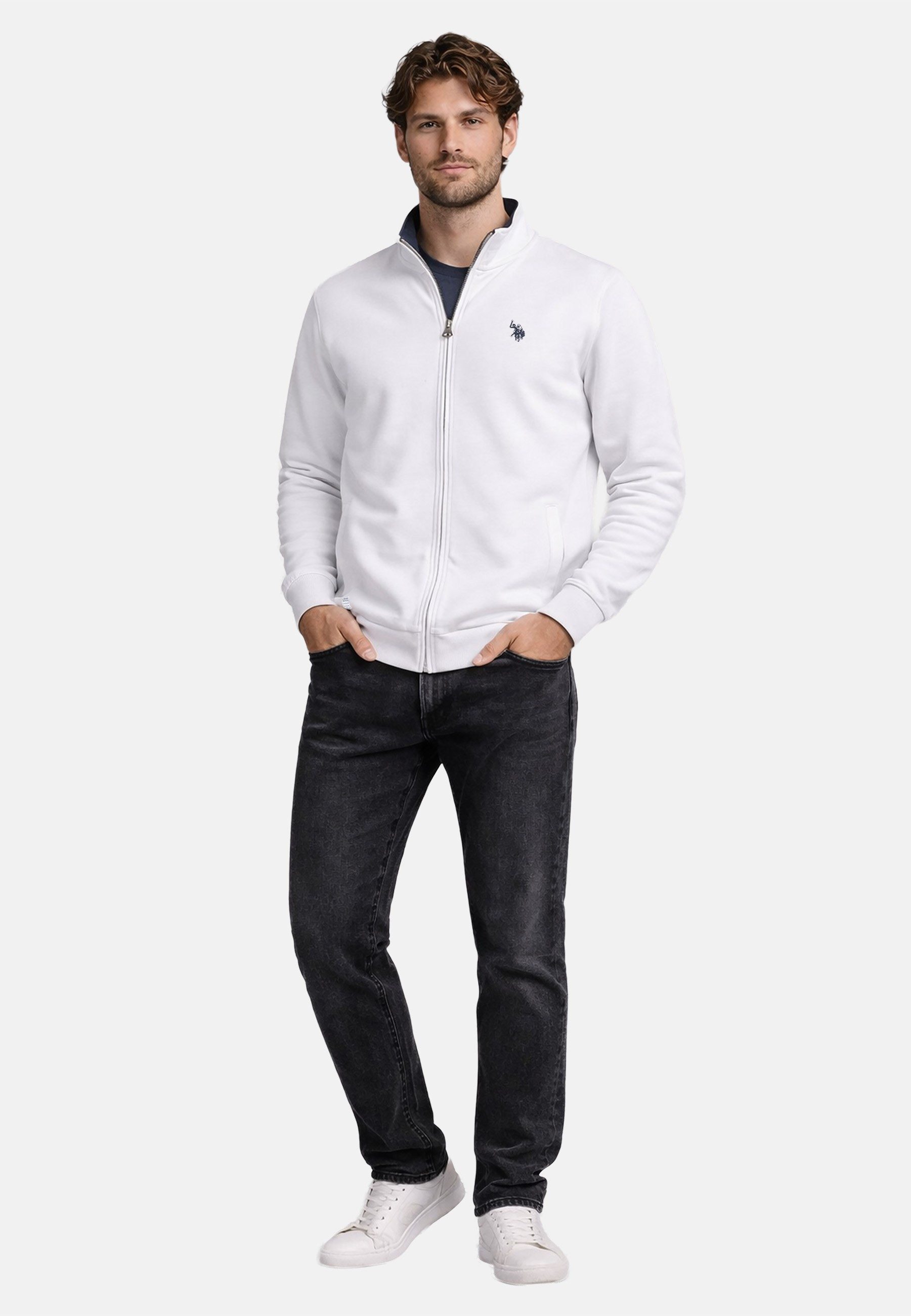 U.S. Polo Assn. Sweatjacke USBraady – Herren Jacke mit Stehkragen Sportlicher Stehkragen, Reißverschluss, seitliche Taschen