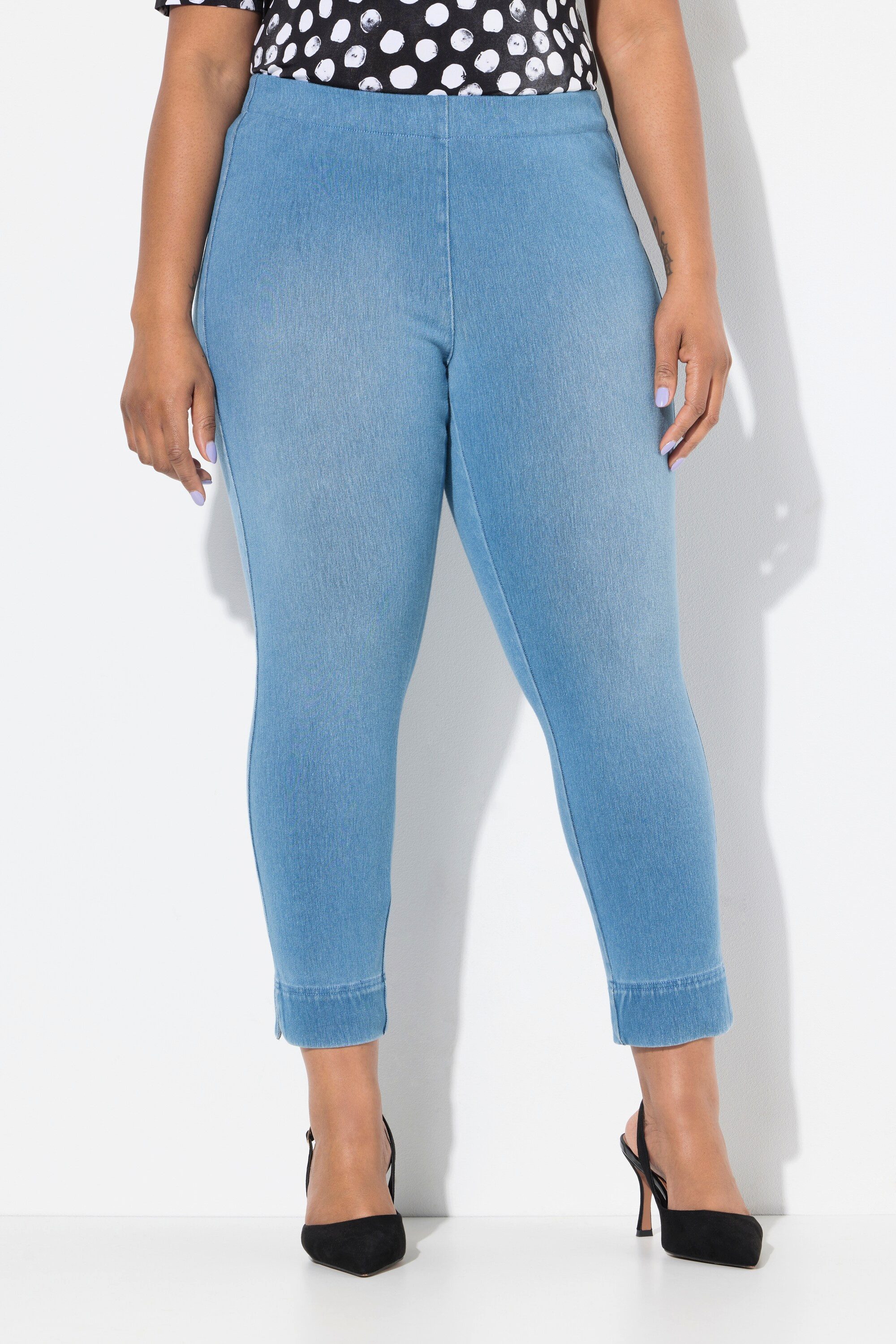 Ulla Popken Funktionshose Jersey-Capri Sienna schmales günstig online kaufen