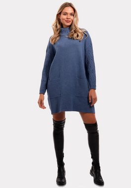 YC Fashion & Style Strickkleid Allrounder Long Pullover mit Stehkragen Basic, Casual, Langarm, in Unifarbe, mit Rollkragen