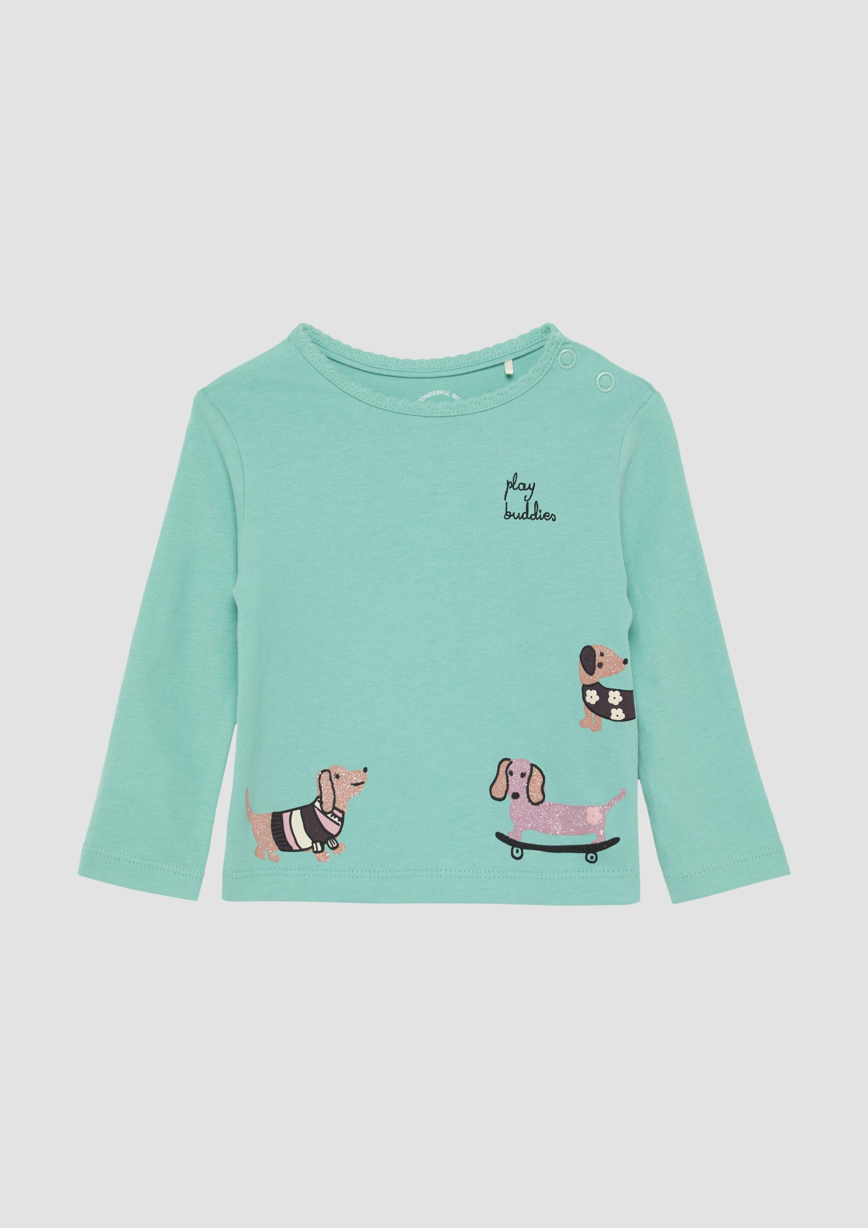 Langarmshirt Langarmshirt mit Glitzerprint