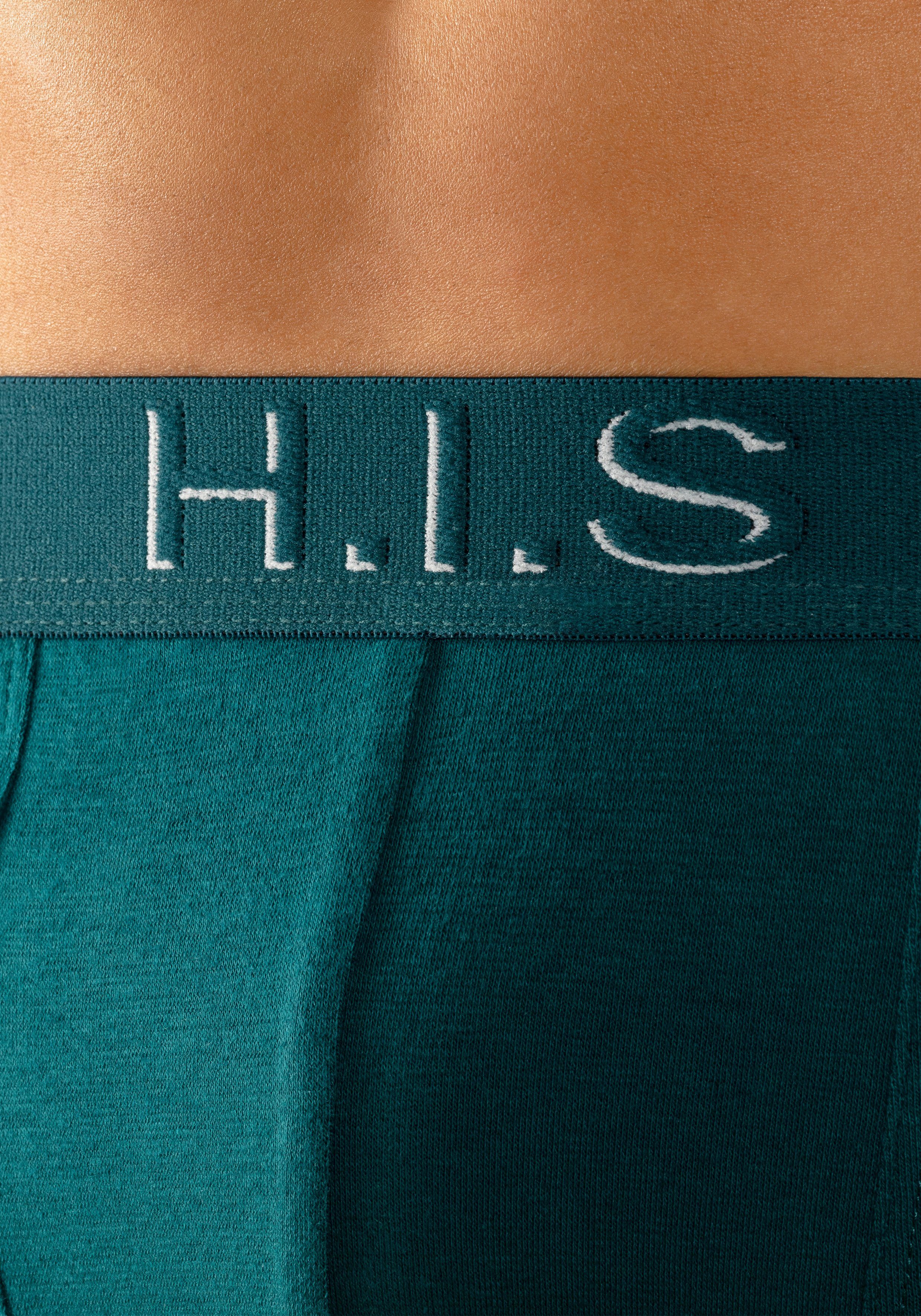 Hipster-Form mit in bordeaux, H.I.S 3D Logoschriftzug Effekt 5-St) mit schwarz, olivgrün, Webbund am petrol, navy (Packung, Boxershorts