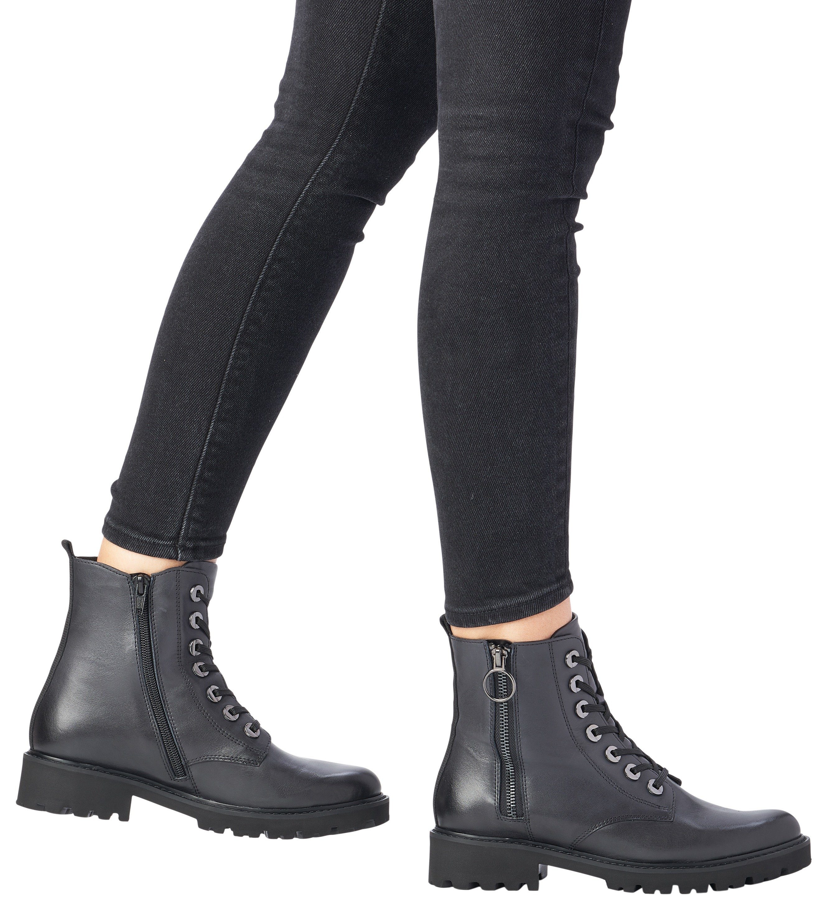Remonte Schnürstiefelette Blockabsatz, Stiefelette, Schnürboots, im modischen Used Look