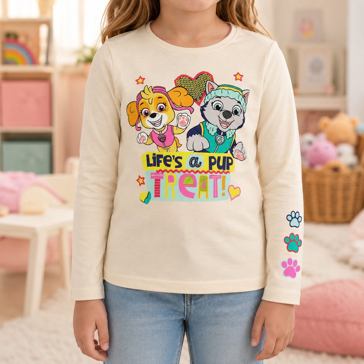 PAW PATROL Print-Shirt Paw Patrol Skye Everest Kinder Mädchen Langarmshirt Shirt 100% Baumwolle - Gr. 98 bis 128 – Bild 4 von 5