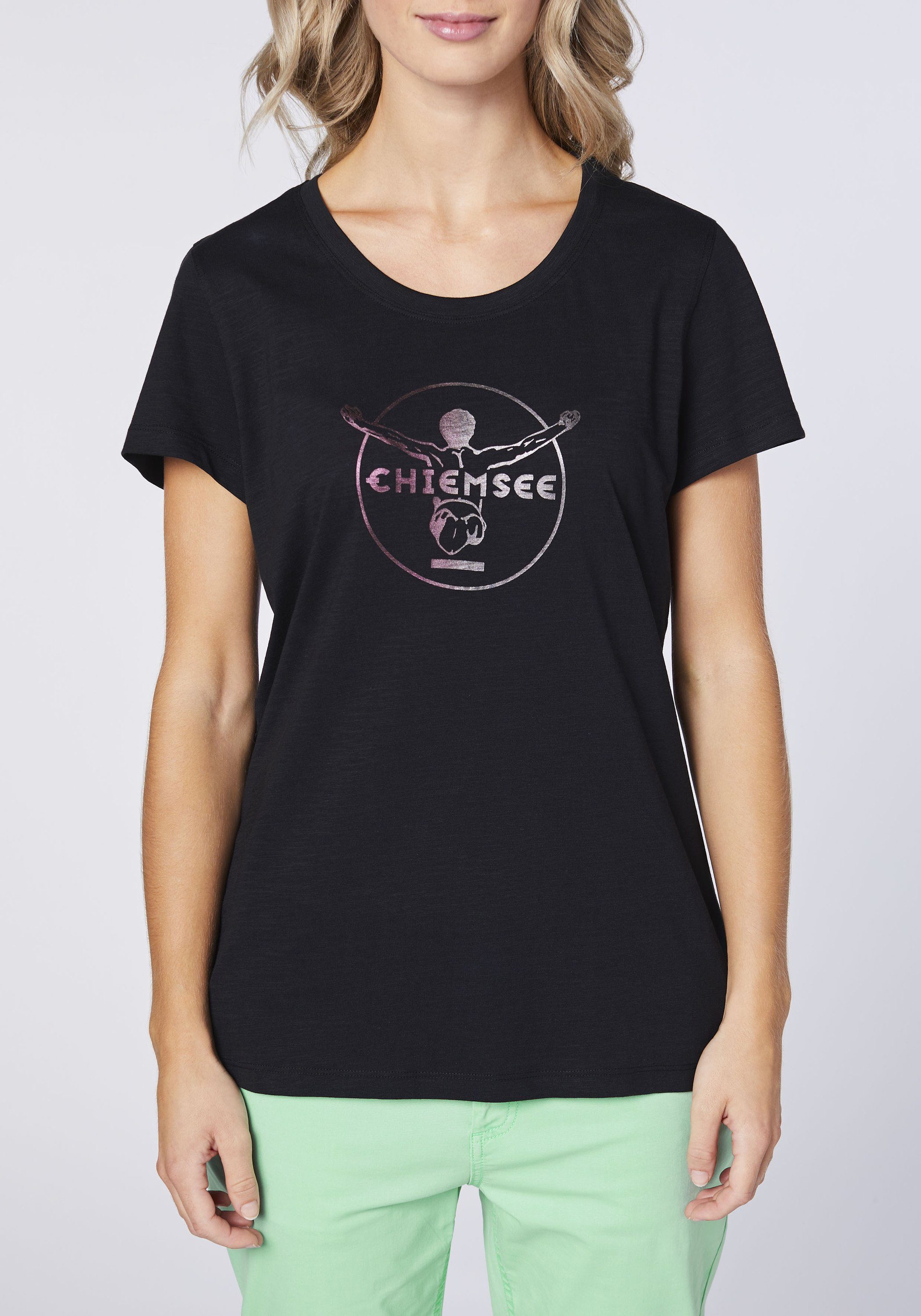Chiemsee Print-Shirt T-Shirt mit Beauty Jumper-Frontprint 19-3911 1 Black